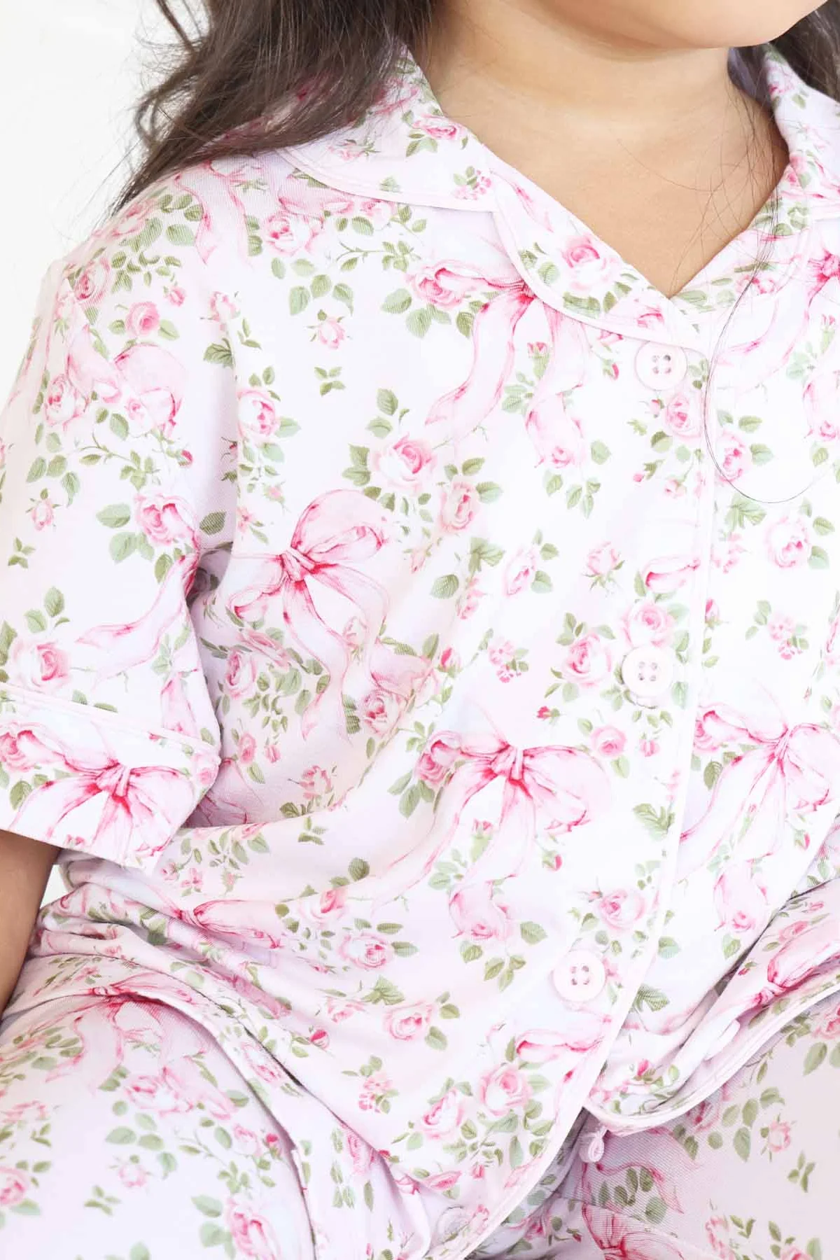 Girl's Two Piece Flare Lounge Set | Bows in Bloom - Image 3