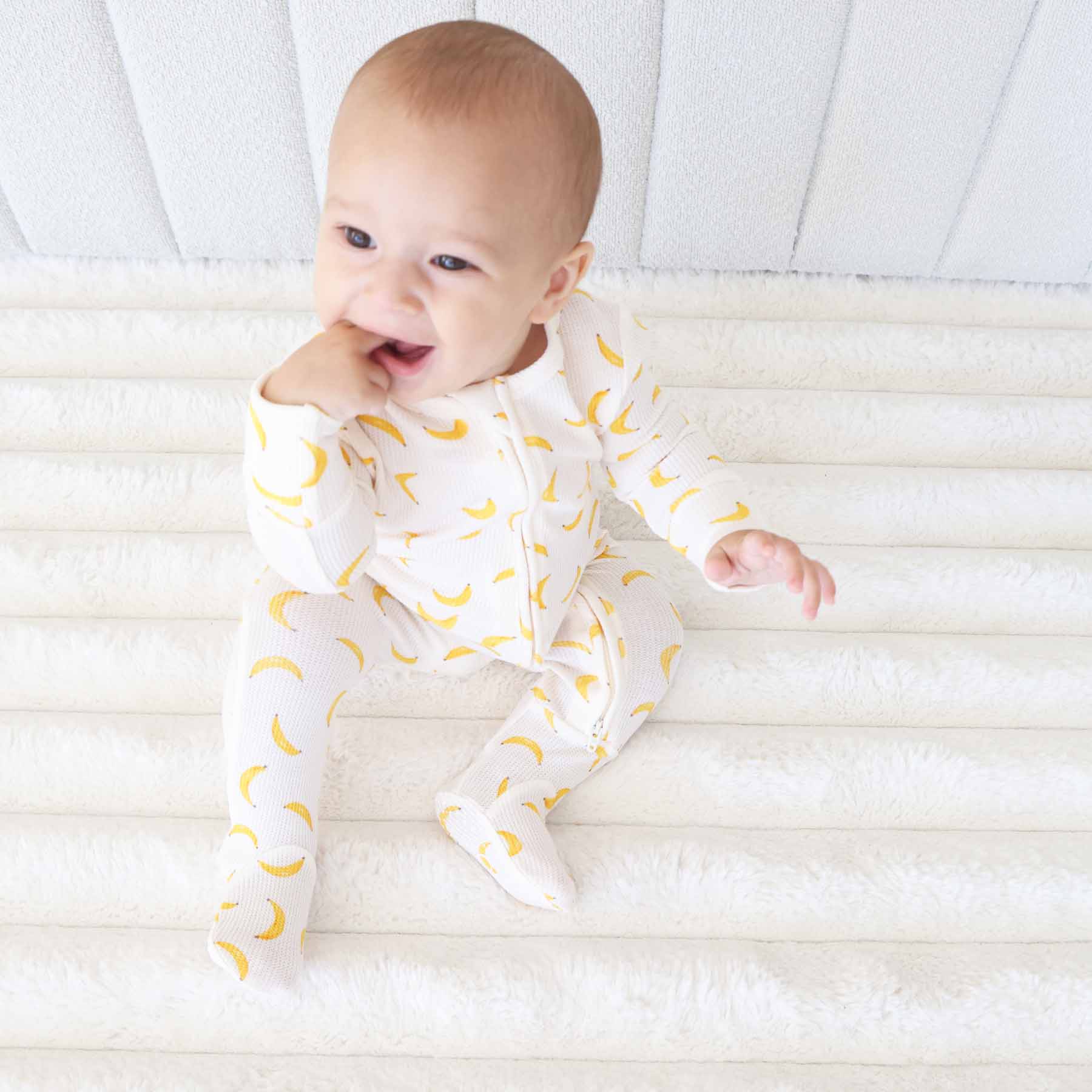 Go Bananas Bamboo Waffle Zipper Footie - Image 12