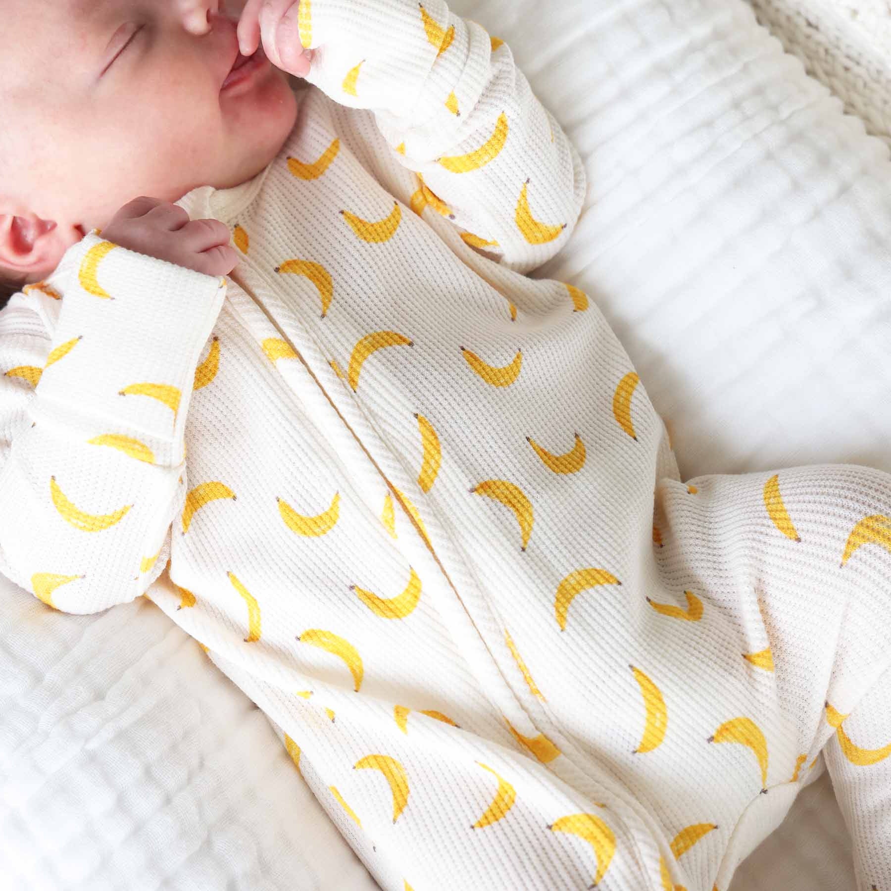 Go Bananas Bamboo Waffle Zipper Footie - Image 8