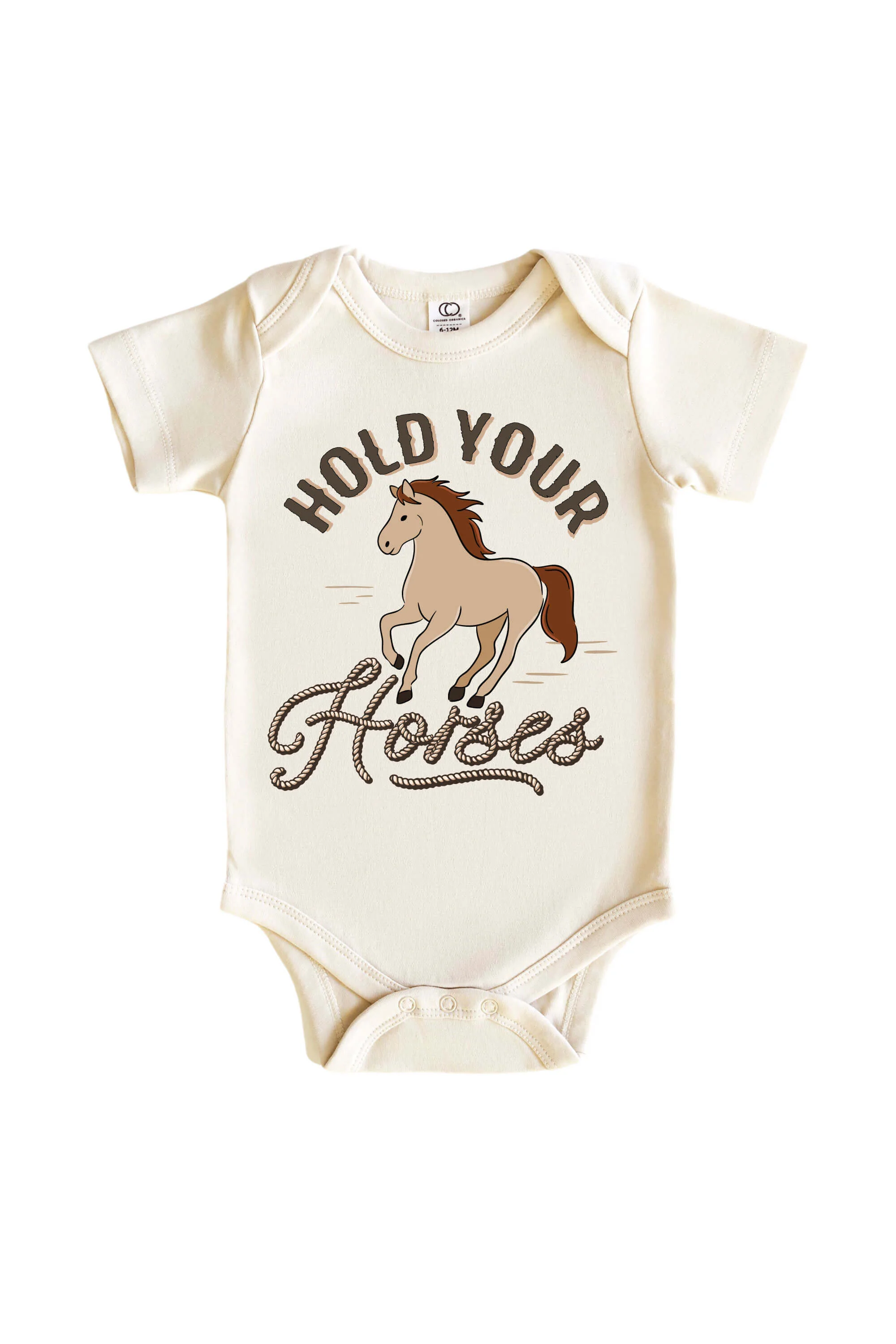 Hold Your Horses Graphic Bodysuit & Kids Tee | Natural - Image 2