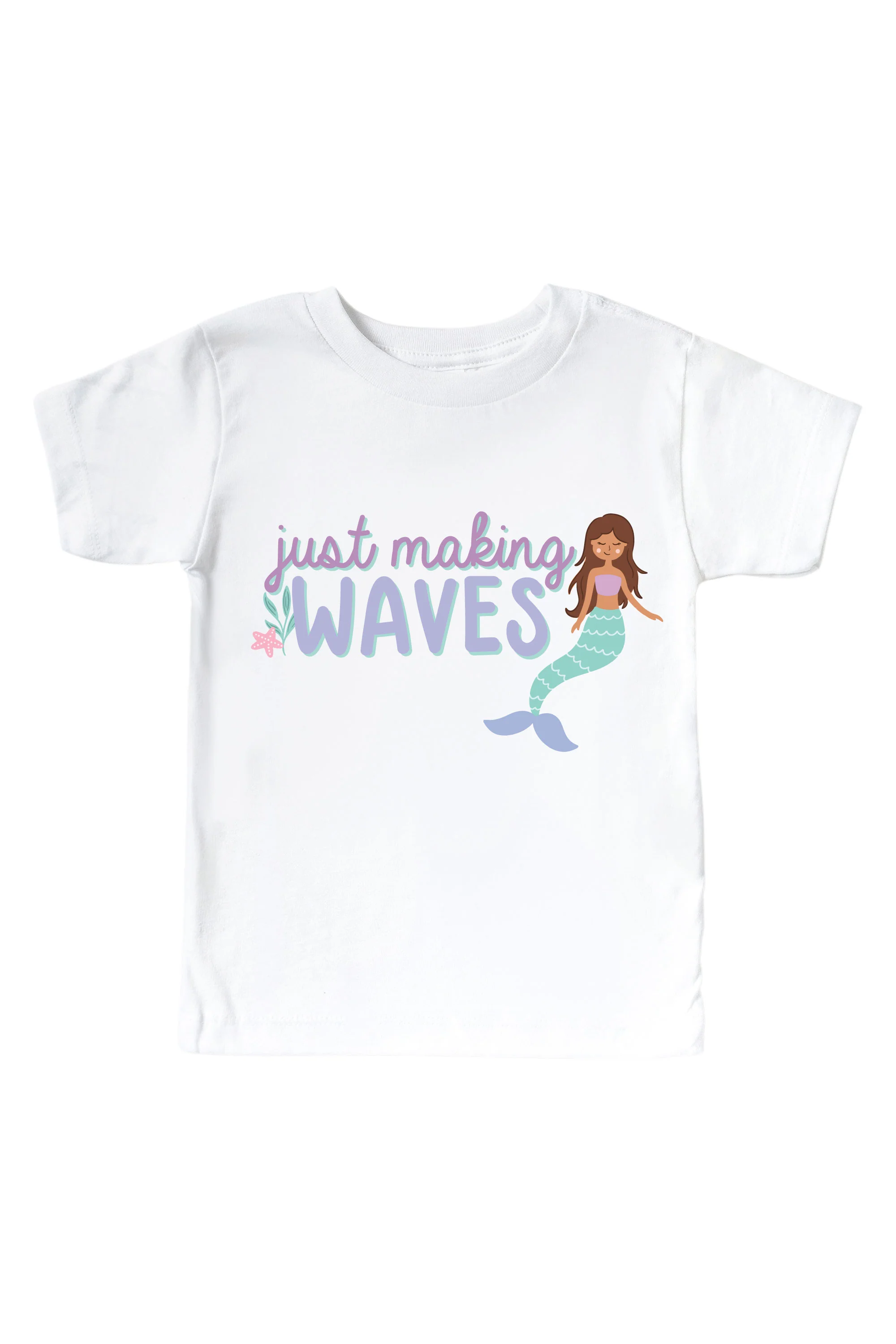 Just Making Waves Graphic Bodysuit & Kids Tee | White - Image 3