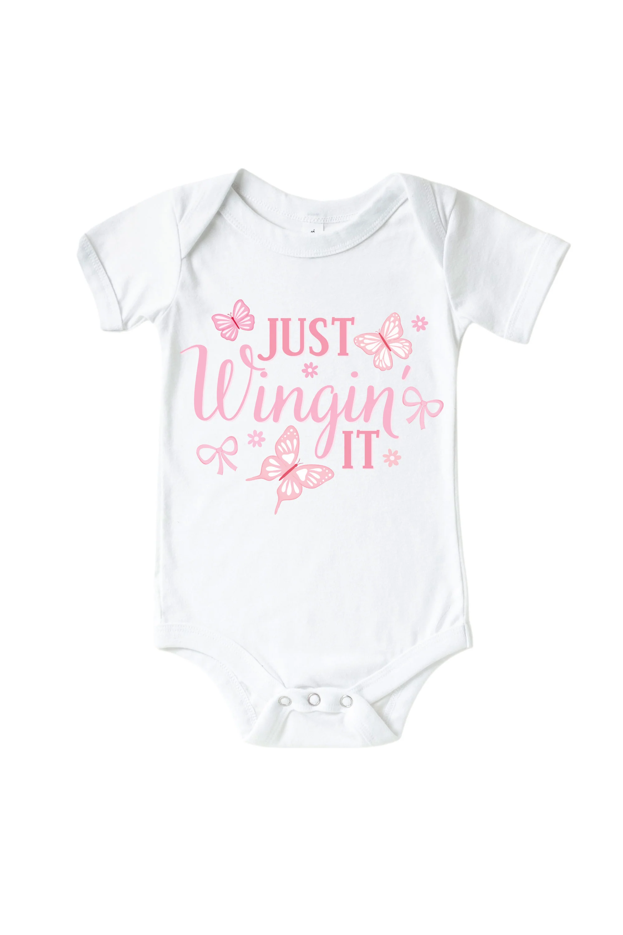 Just Wingin' It Graphic Bodysuit & Kids Tee | White - Image 2