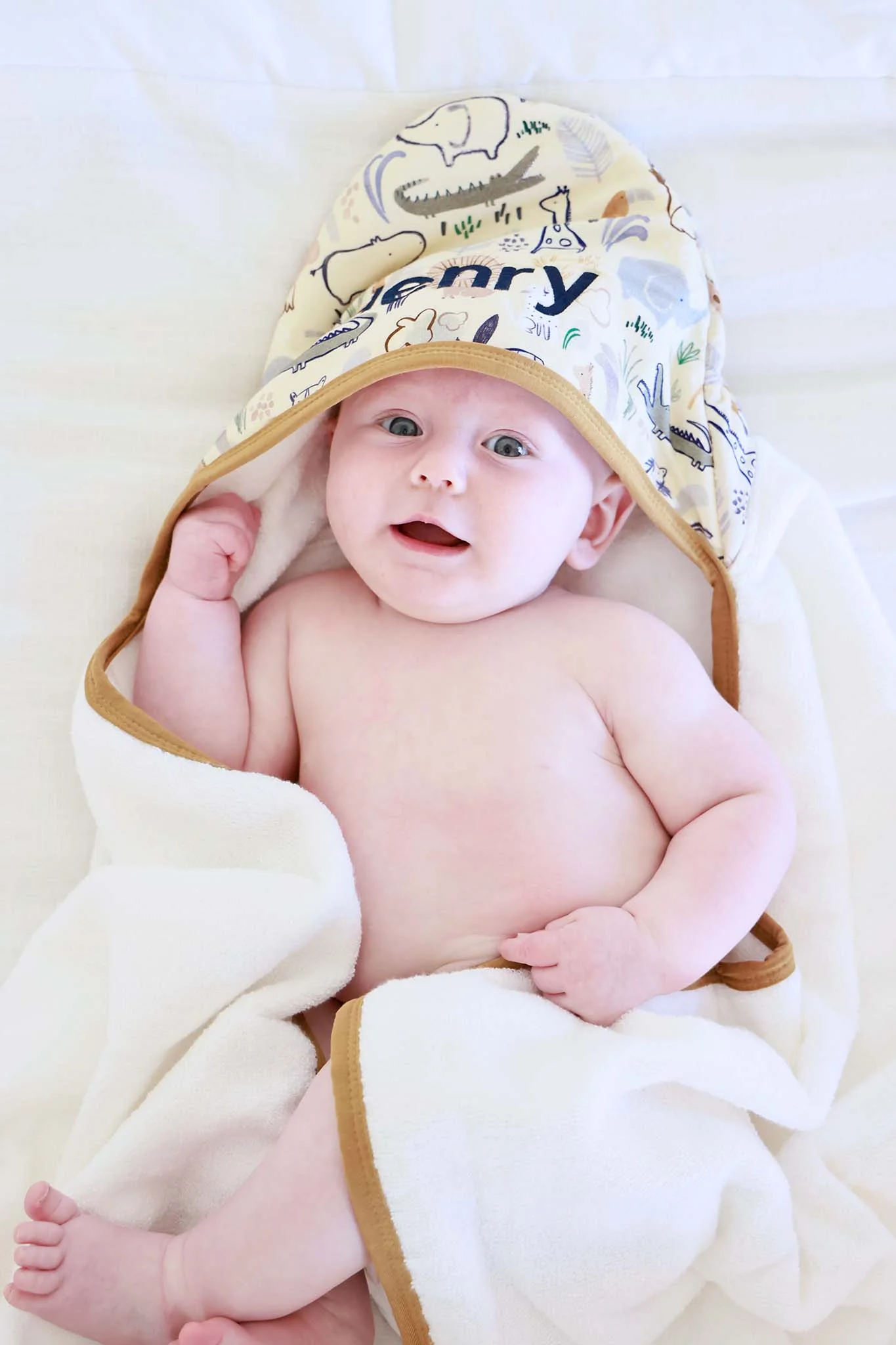 Kids Embroidered Bamboo Hooded Towels - Image 14