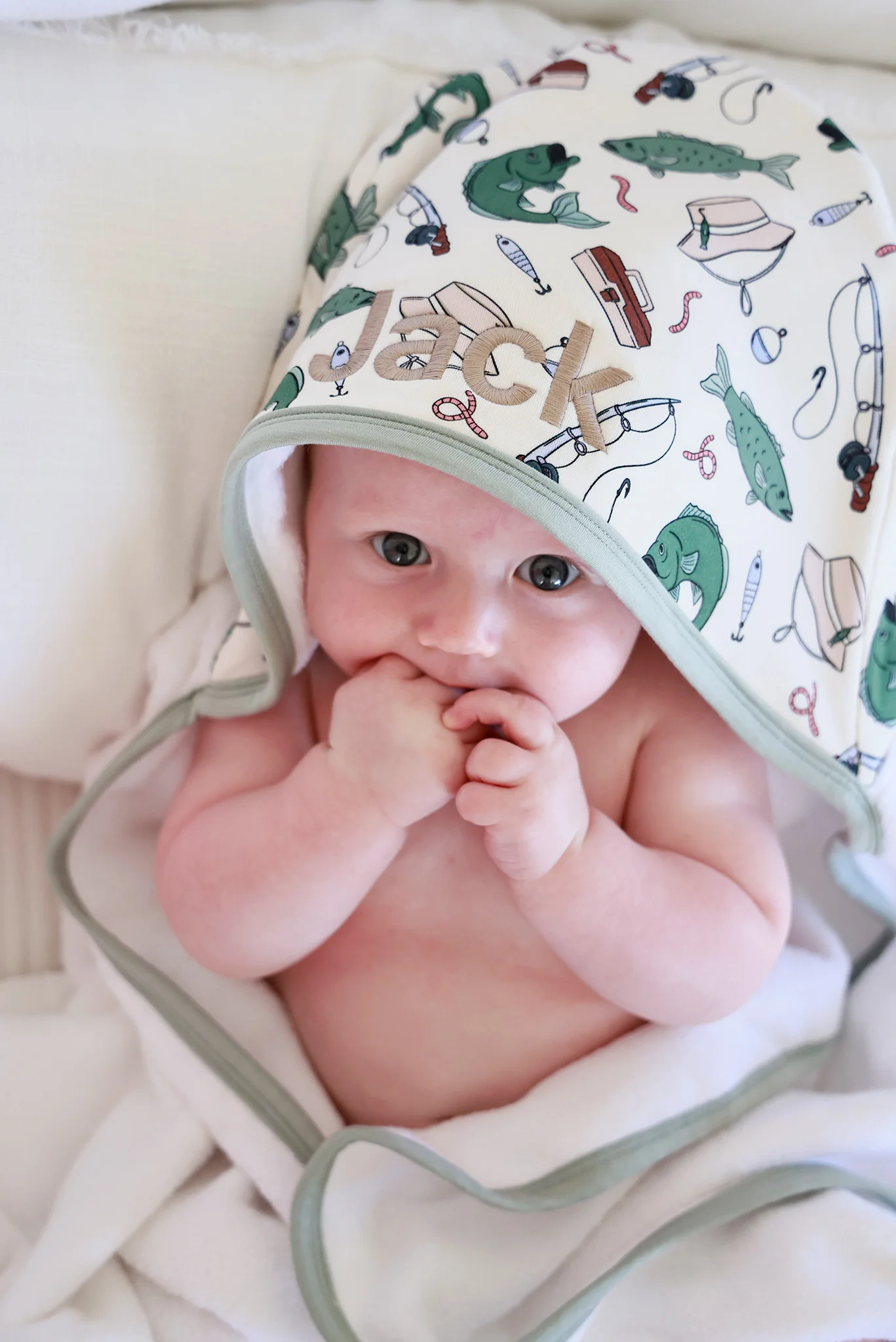 Kids Embroidered Bamboo Hooded Towels - Image 25