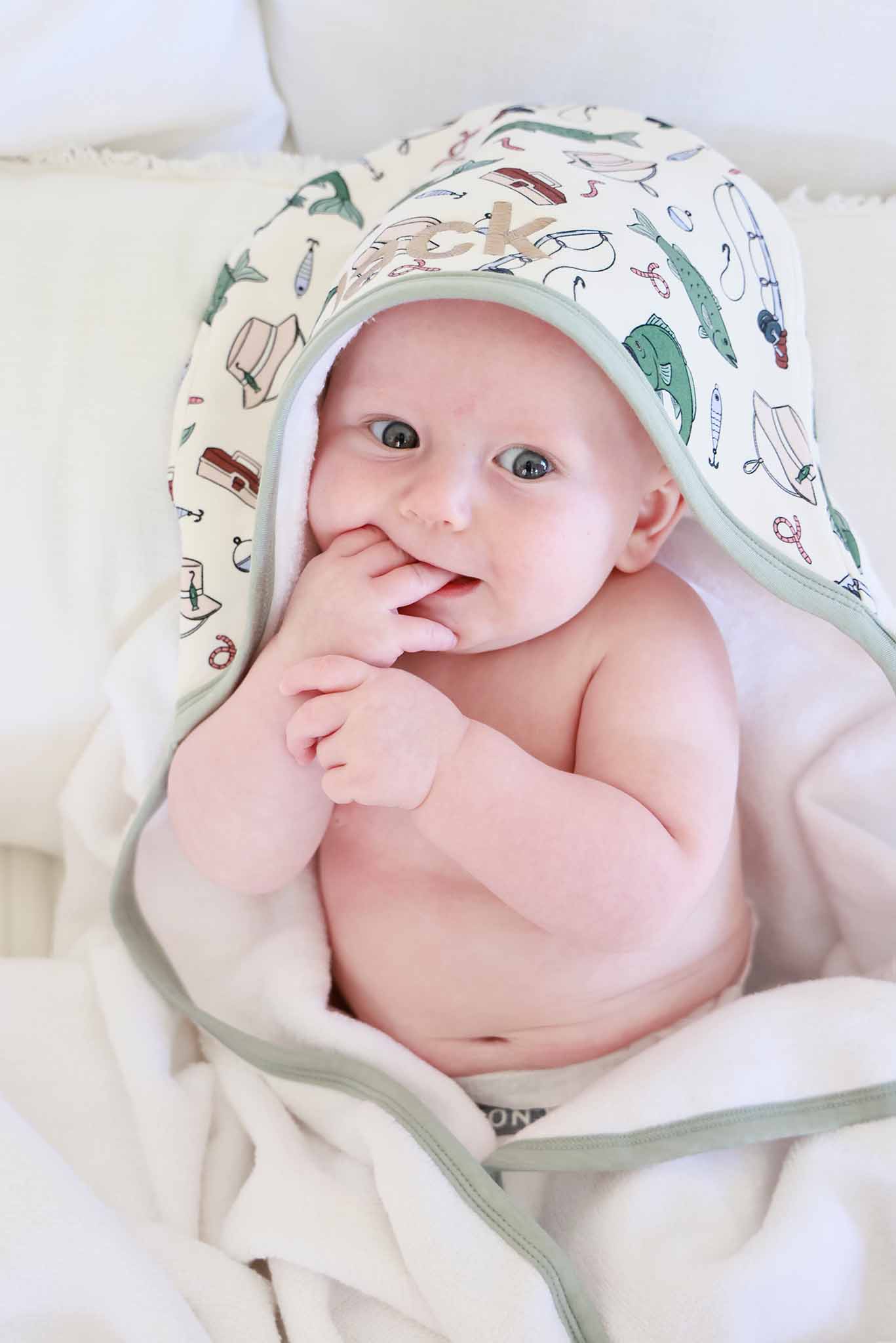 Kids Embroidered Bamboo Hooded Towels - Image 27