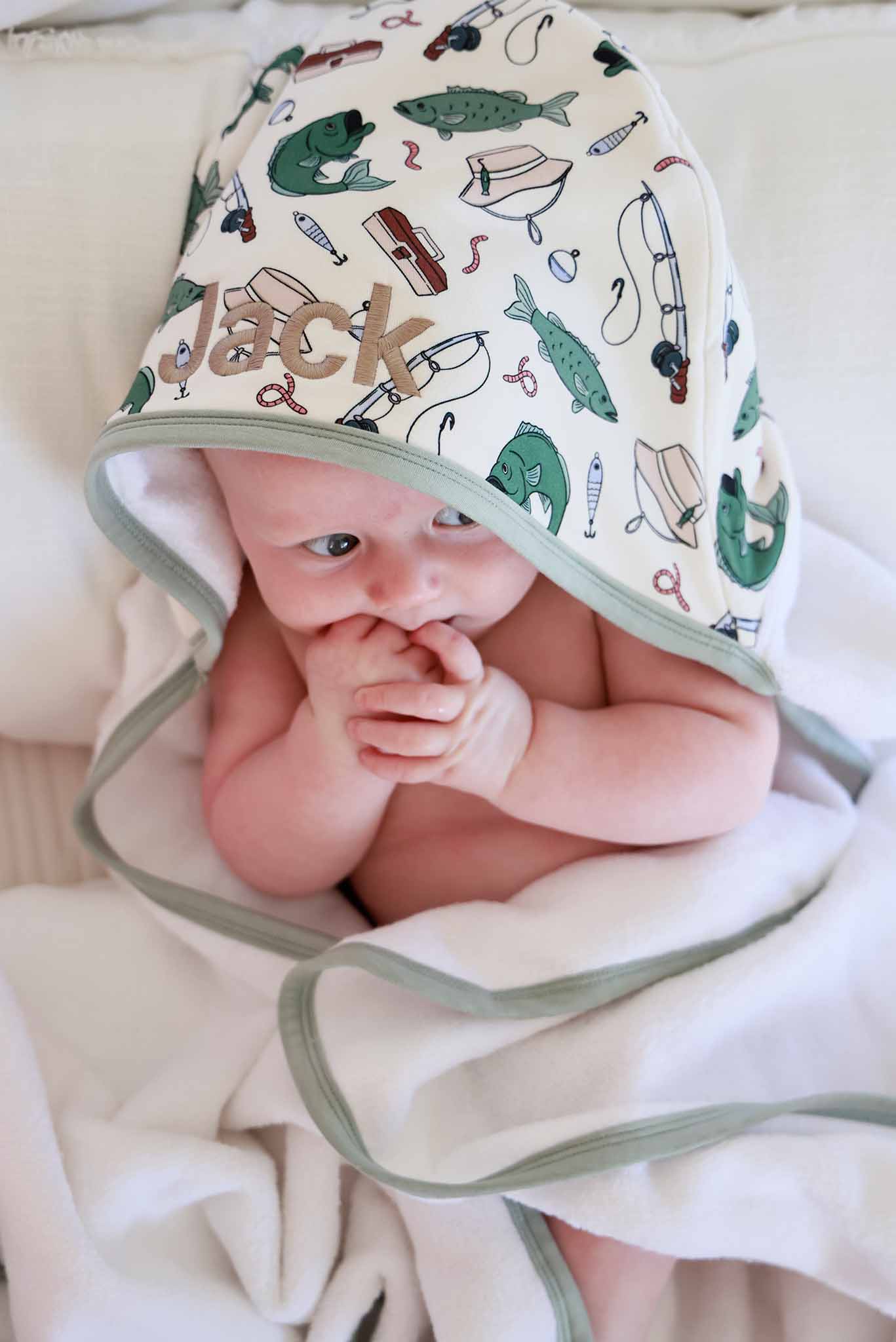 Kids Embroidered Bamboo Hooded Towels - Image 28