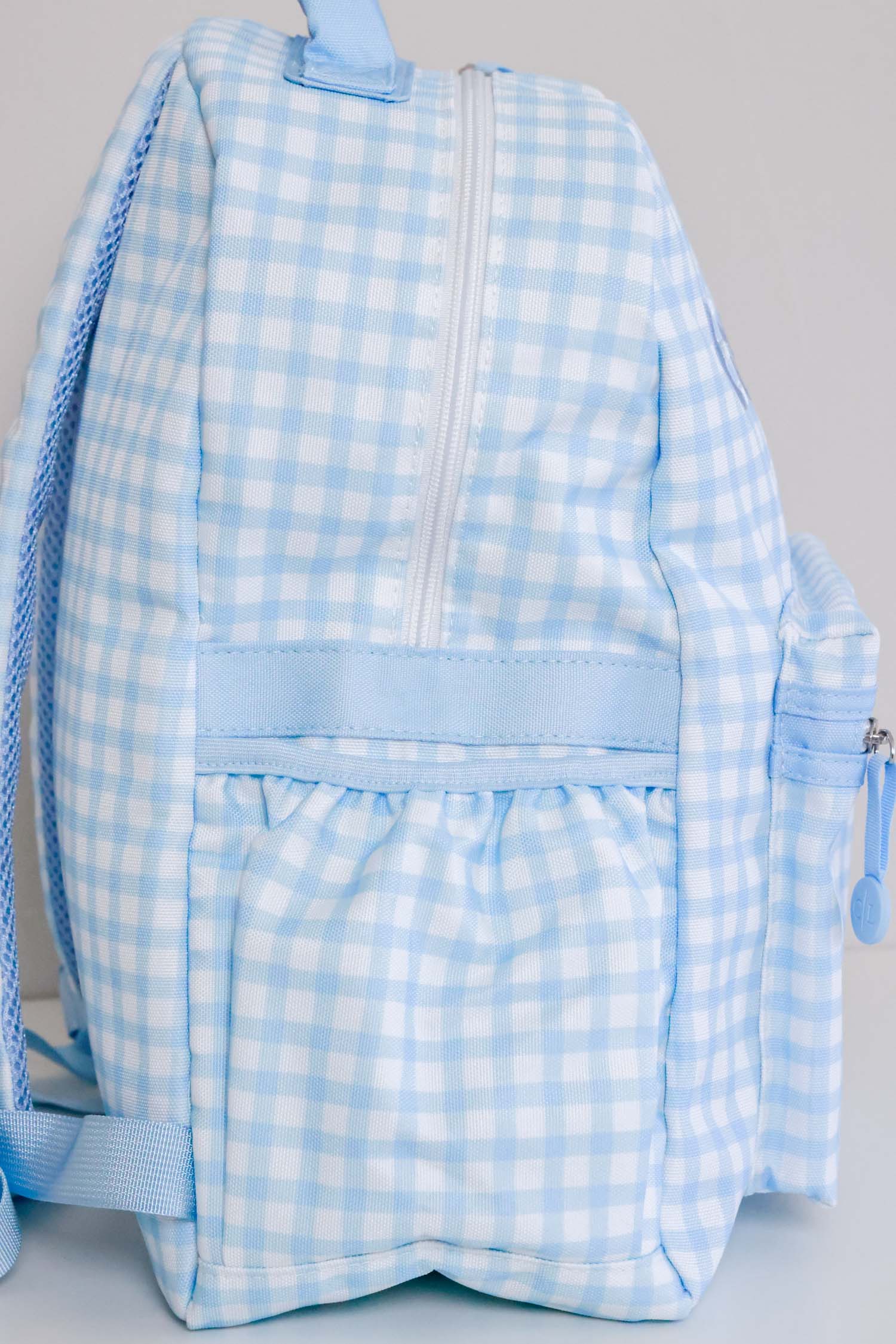 Kids Embroidered Backpack | Blue Gingham - Image 17
