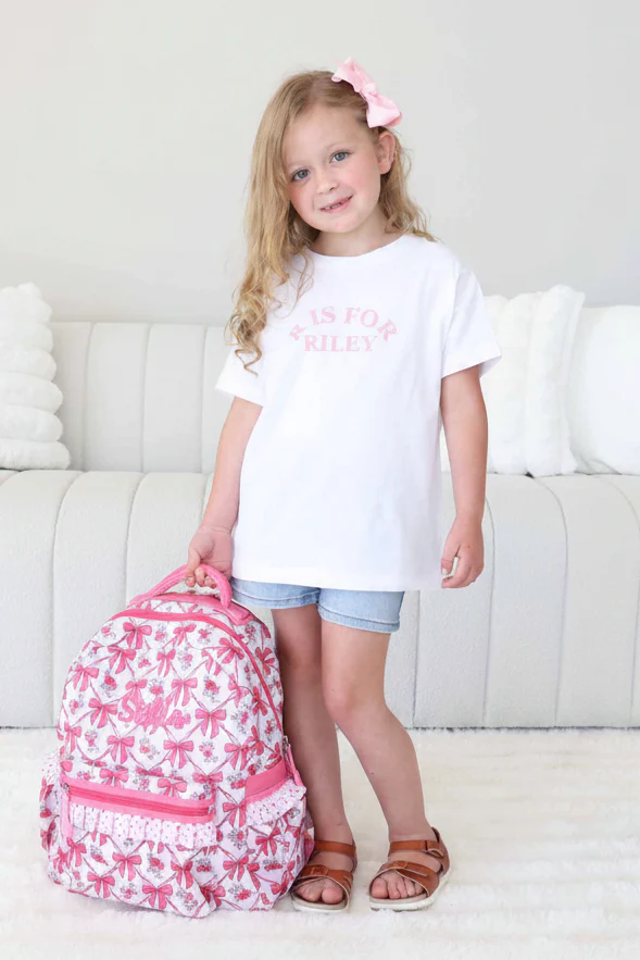 Kids Embroidered Ruffle Backpack | Bow Besties - Image 11