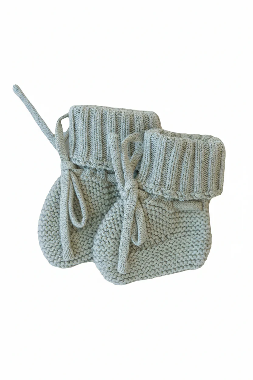 Knit Baby Booties | Smoke - Image 2
