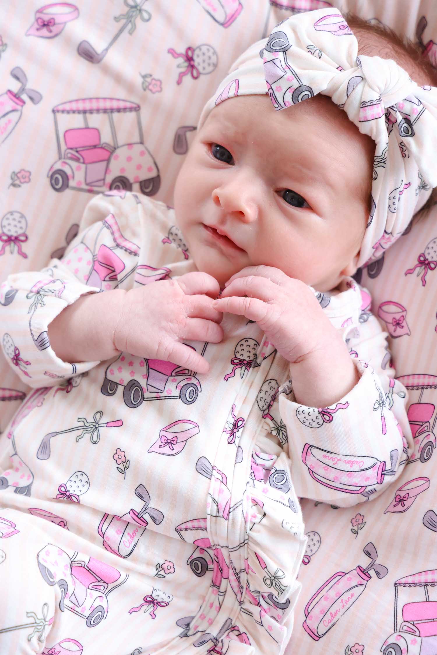 Knit Large Bow Headwrap | Caddie Crew Pink - Image 2