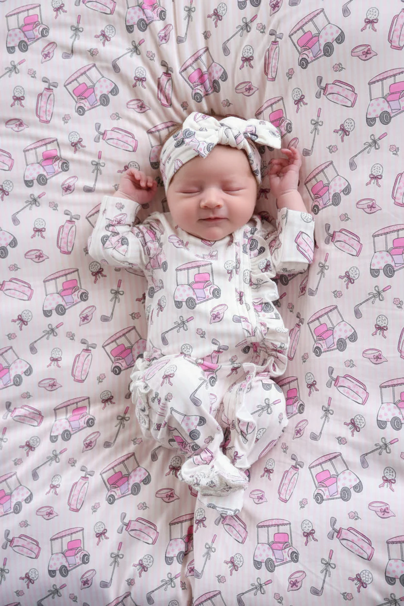 Knit Large Bow Headwrap | Caddie Crew Pink - Image 3