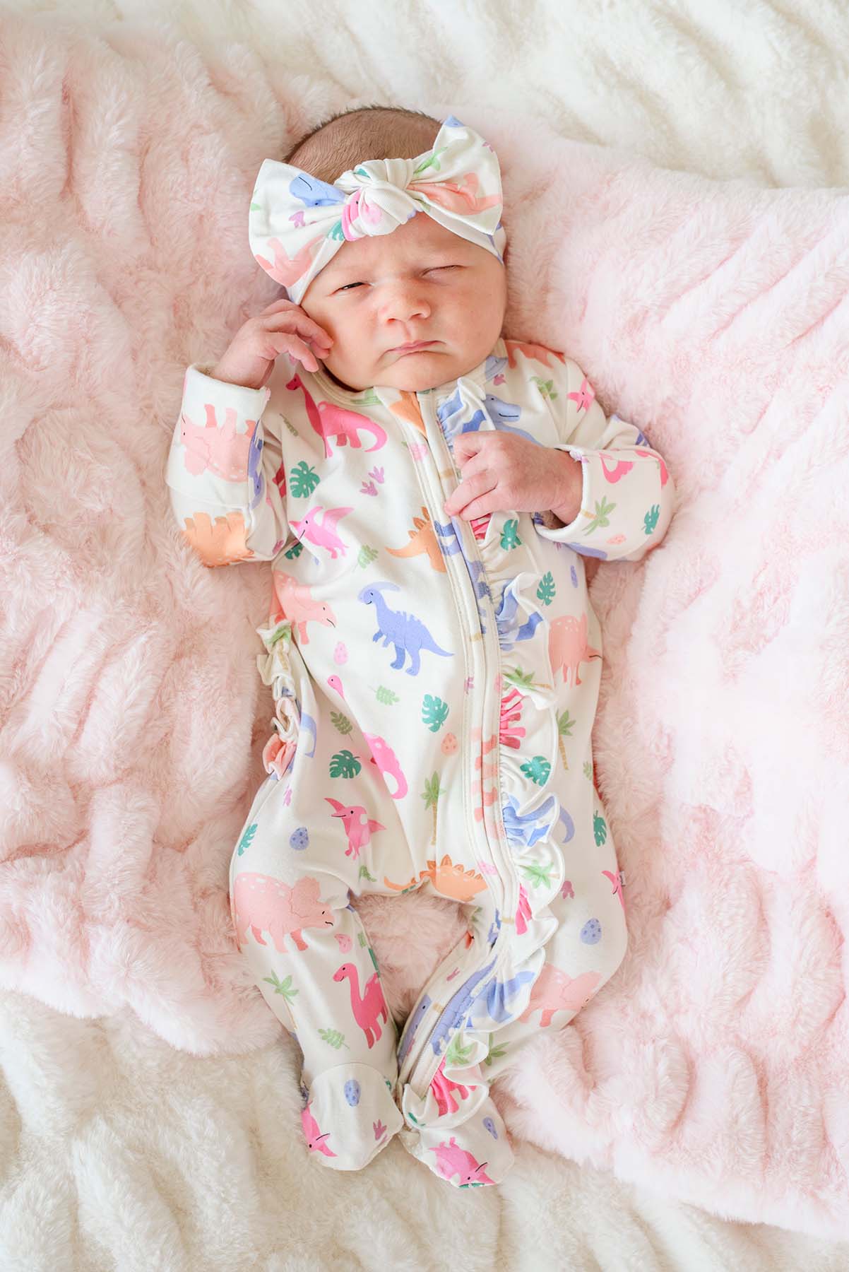 Knit Large Bow Bamboo Headwrap | Little Fossil Pink - Image 4