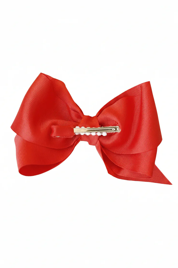 Large Ribbon Bow With Clip | Red - Image 3