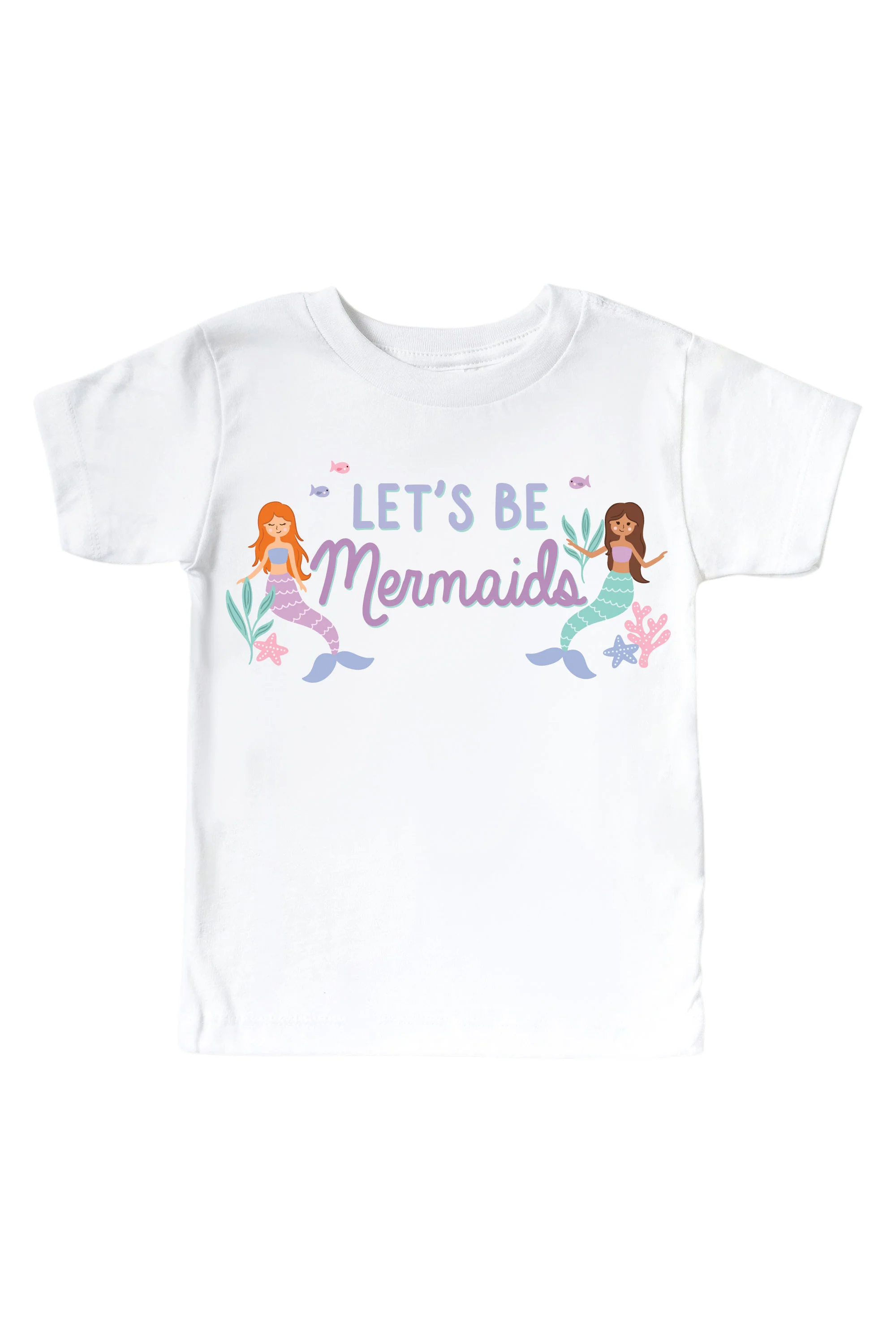Let's Be Mermaids Graphic Bodysuit & Kids Tee | White - Image 3