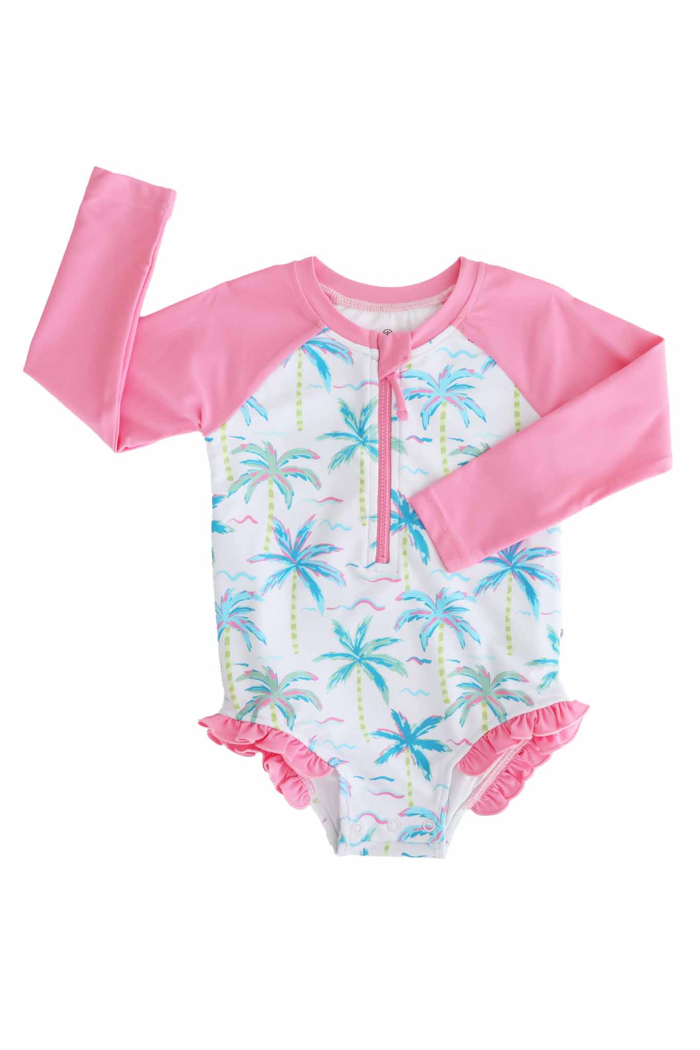Long Sleeve Rash Guard with Front Zipper | Blue Lagoon - Image 7