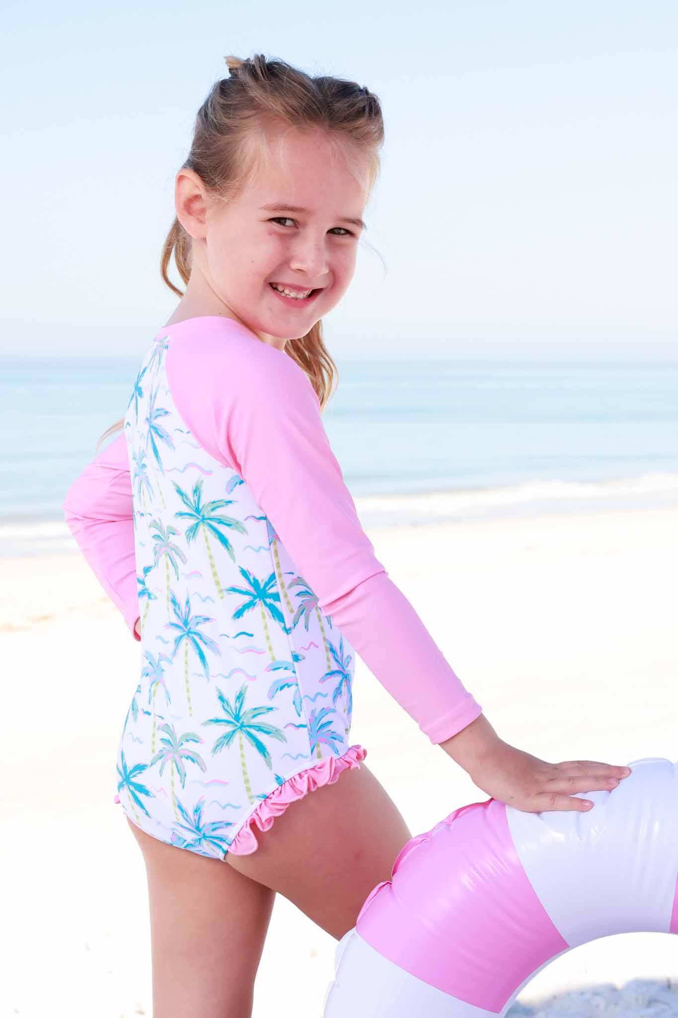 Long Sleeve Rash Guard with Front Zipper | Blue Lagoon - Image 9