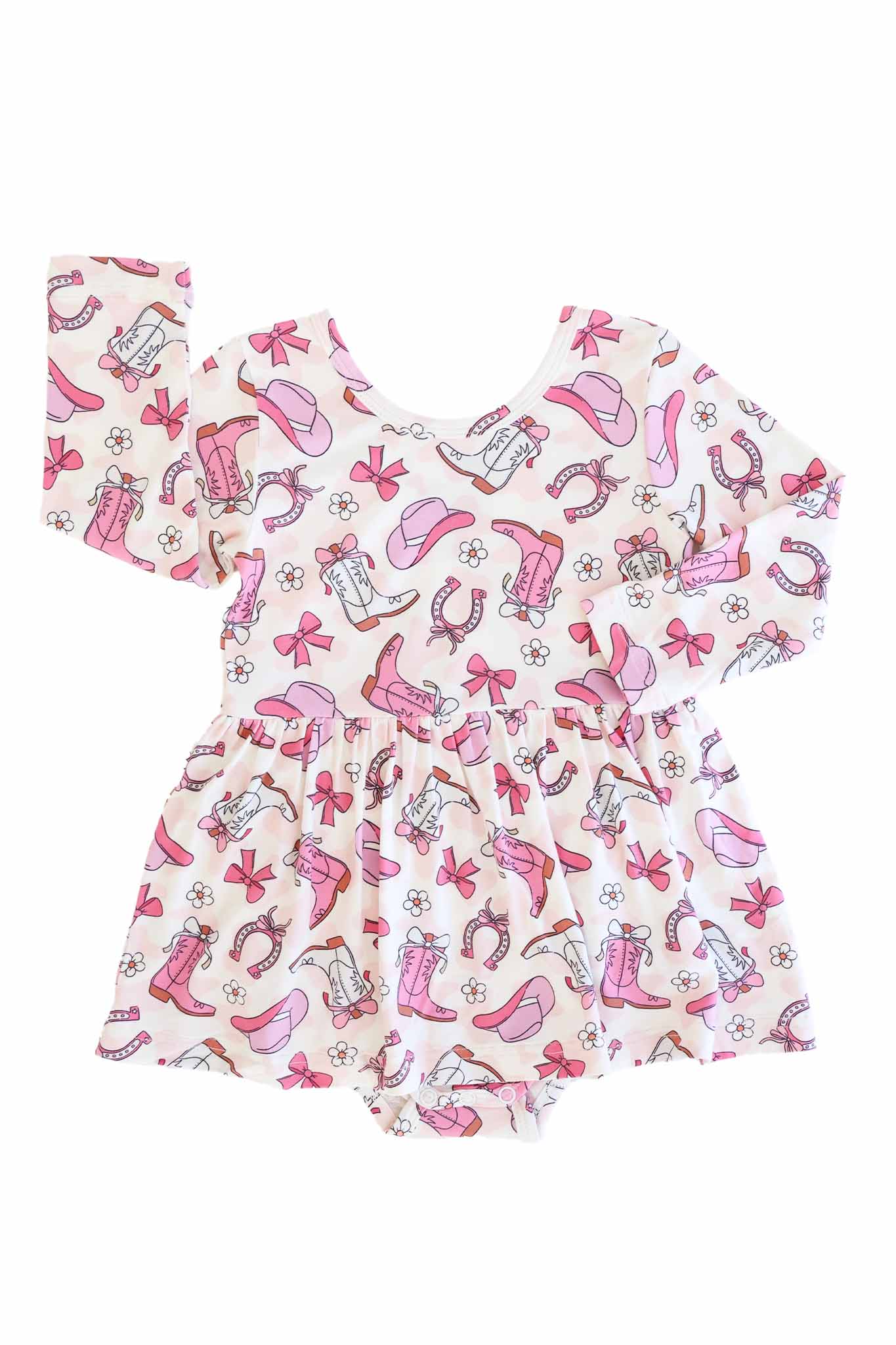 Long Sleeve Twirl Bodysuit | Rodeo Dreams Pink - Image 2