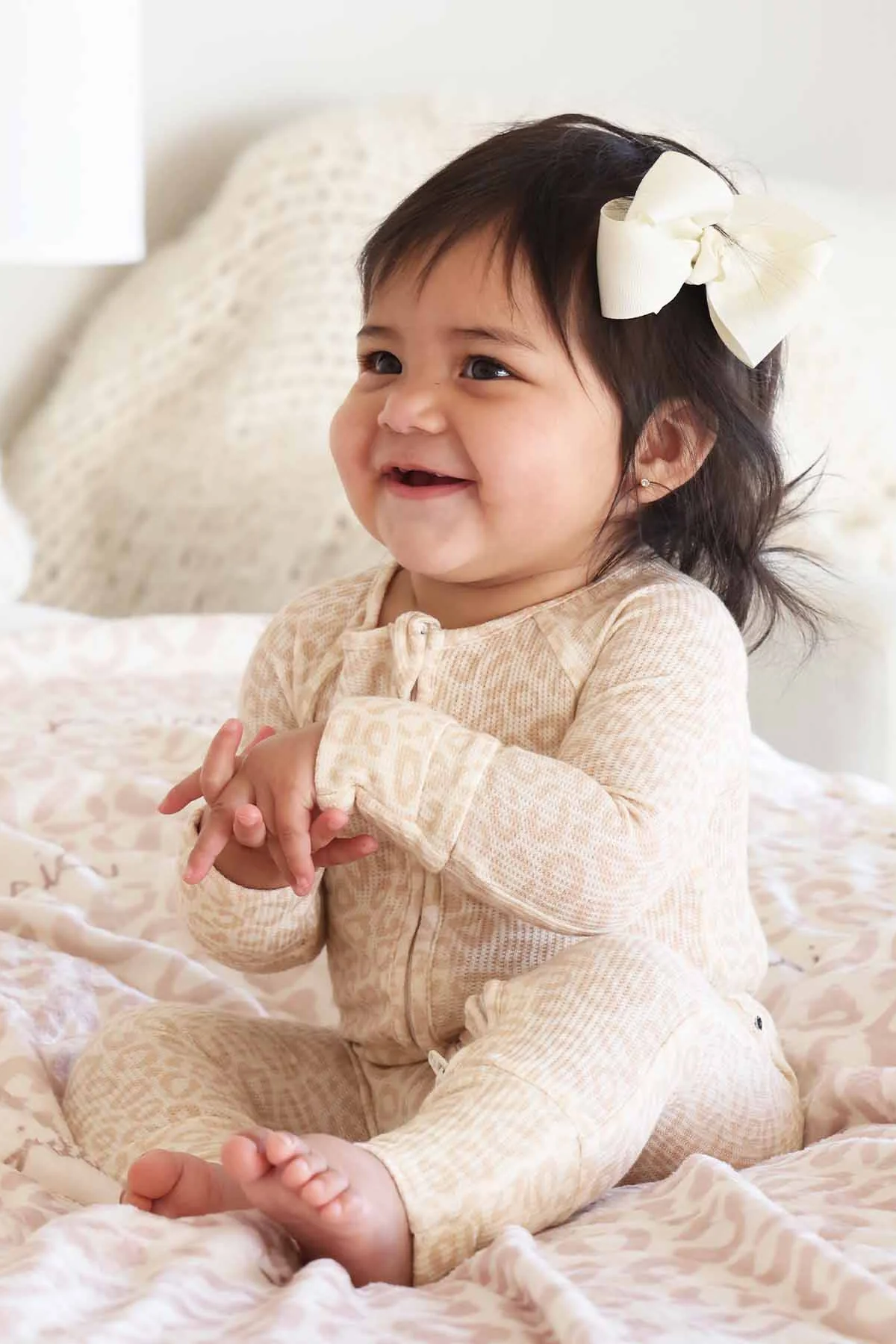Lovely Leopard Bamboo Waffle Convertible Zip Romper - Image 10