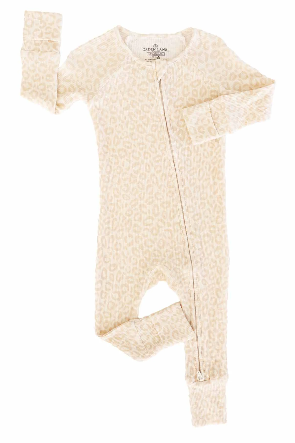 Lovely Leopard Bamboo Waffle Convertible Zip Romper - Image 3