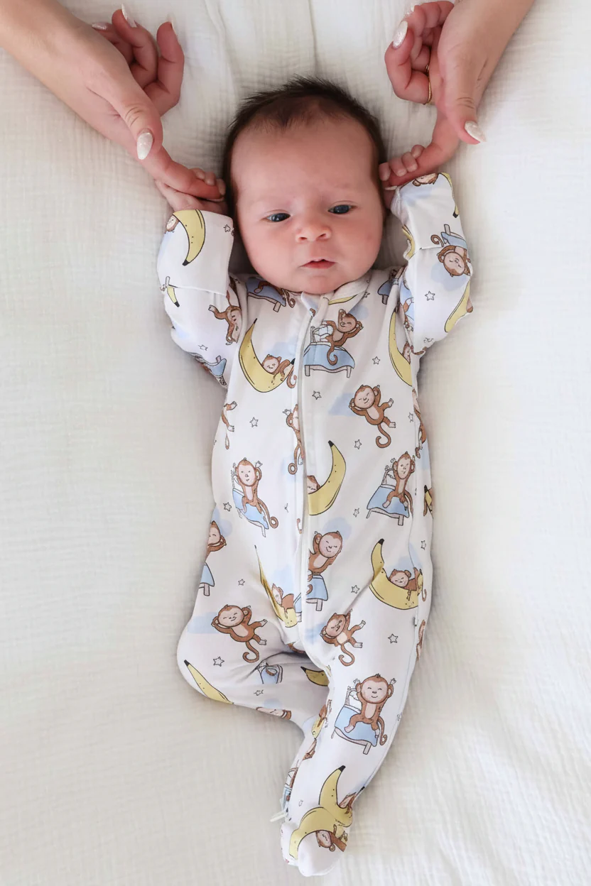 Monkey See, Monkey Snooze Zipper Footie - Image 2