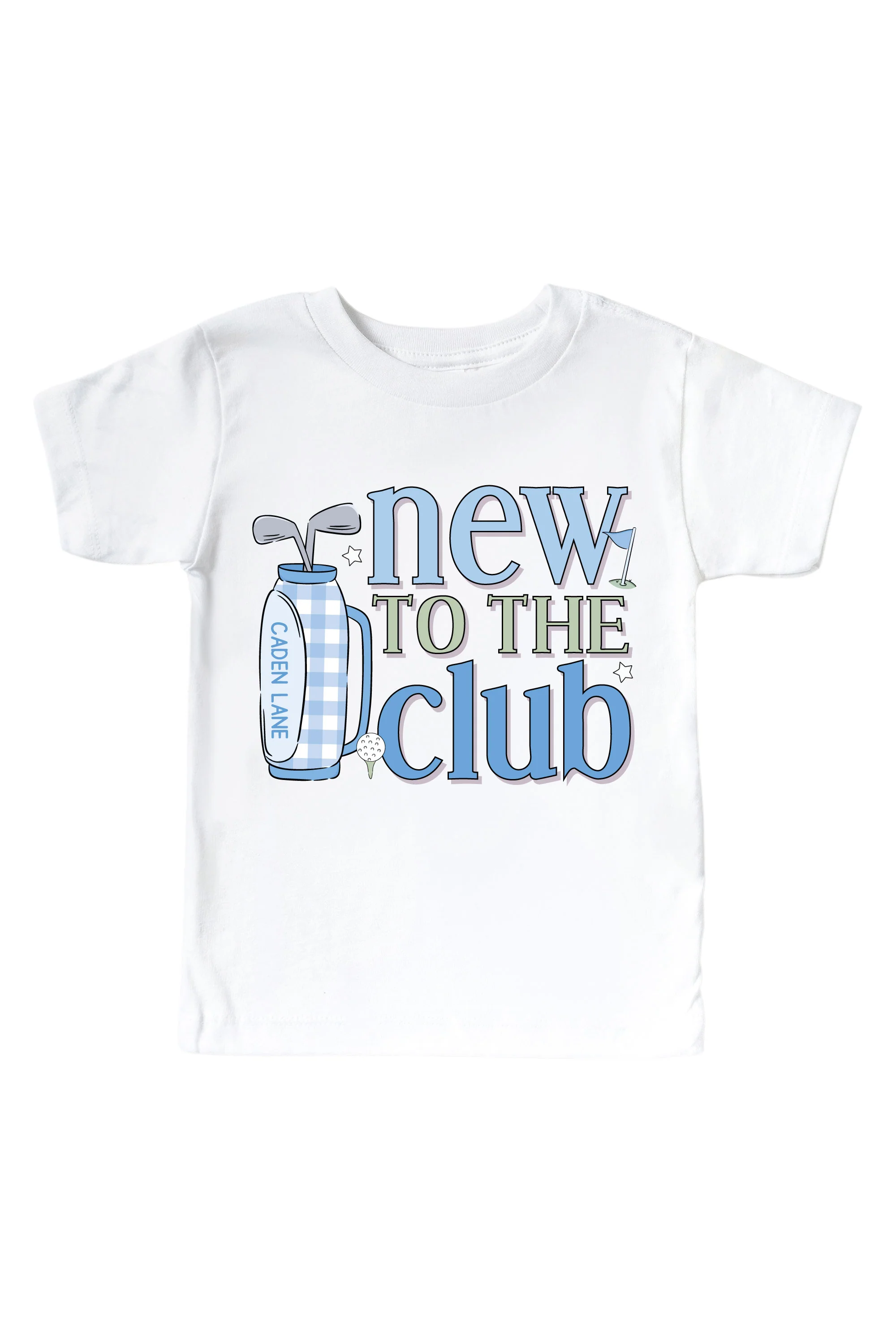 New To The Club Blue Graphic Bodysuit & Kids Tee | White - Image 3