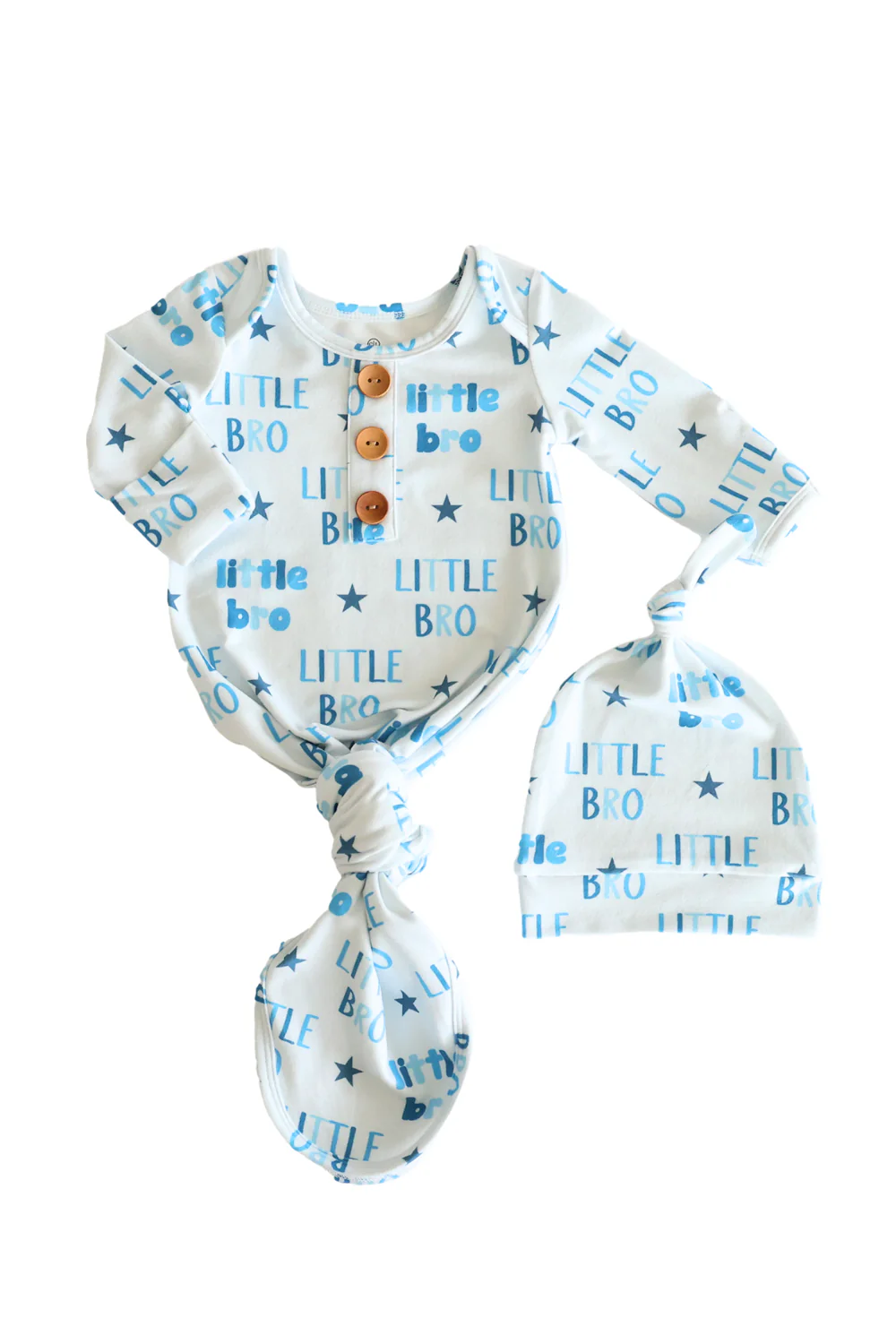 Newborn Baby Knot Gown & Hat Set | Little Bro - Image 3