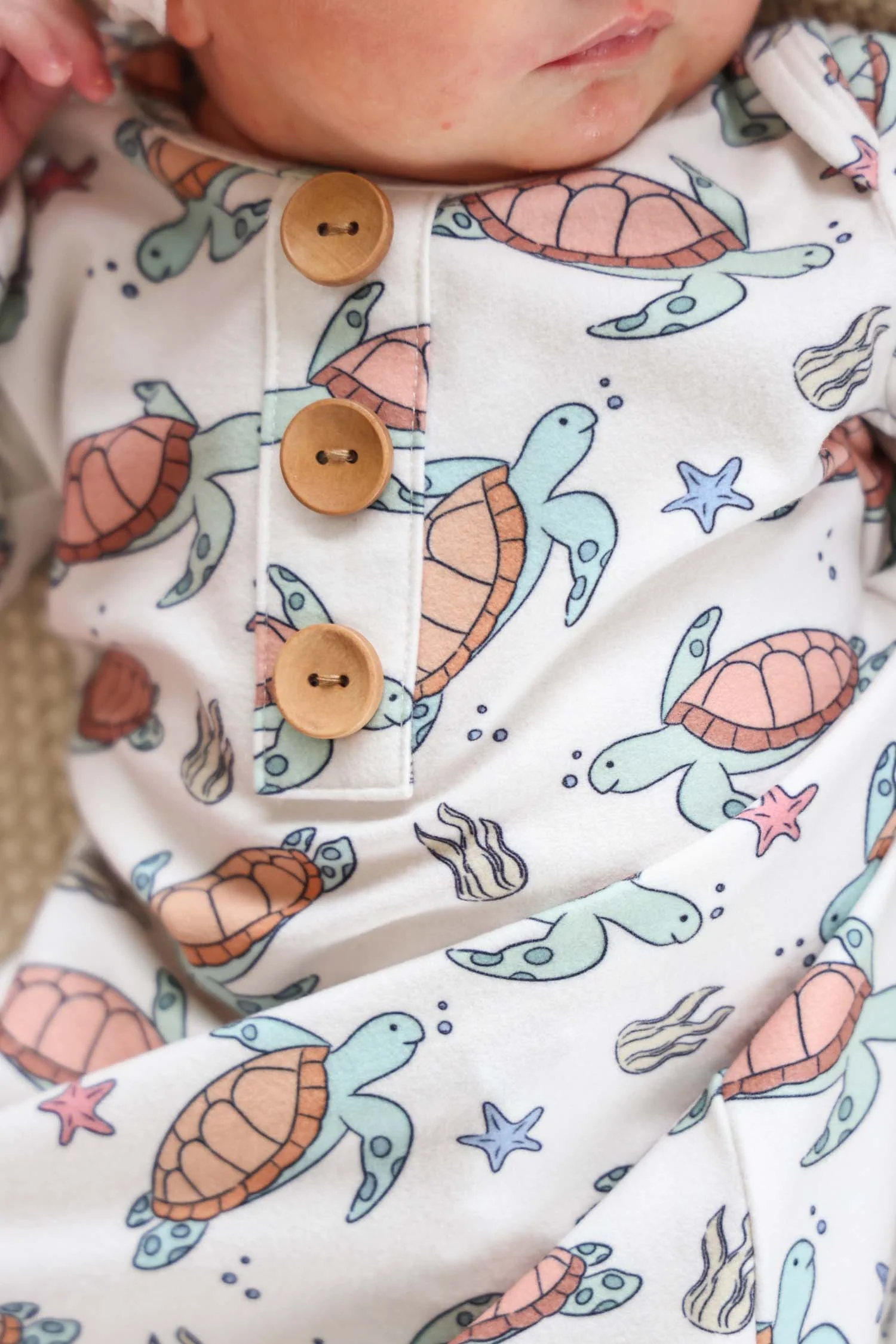Newborn Baby Knot Gown & Hat Set | Turtley Rad - Image 3
