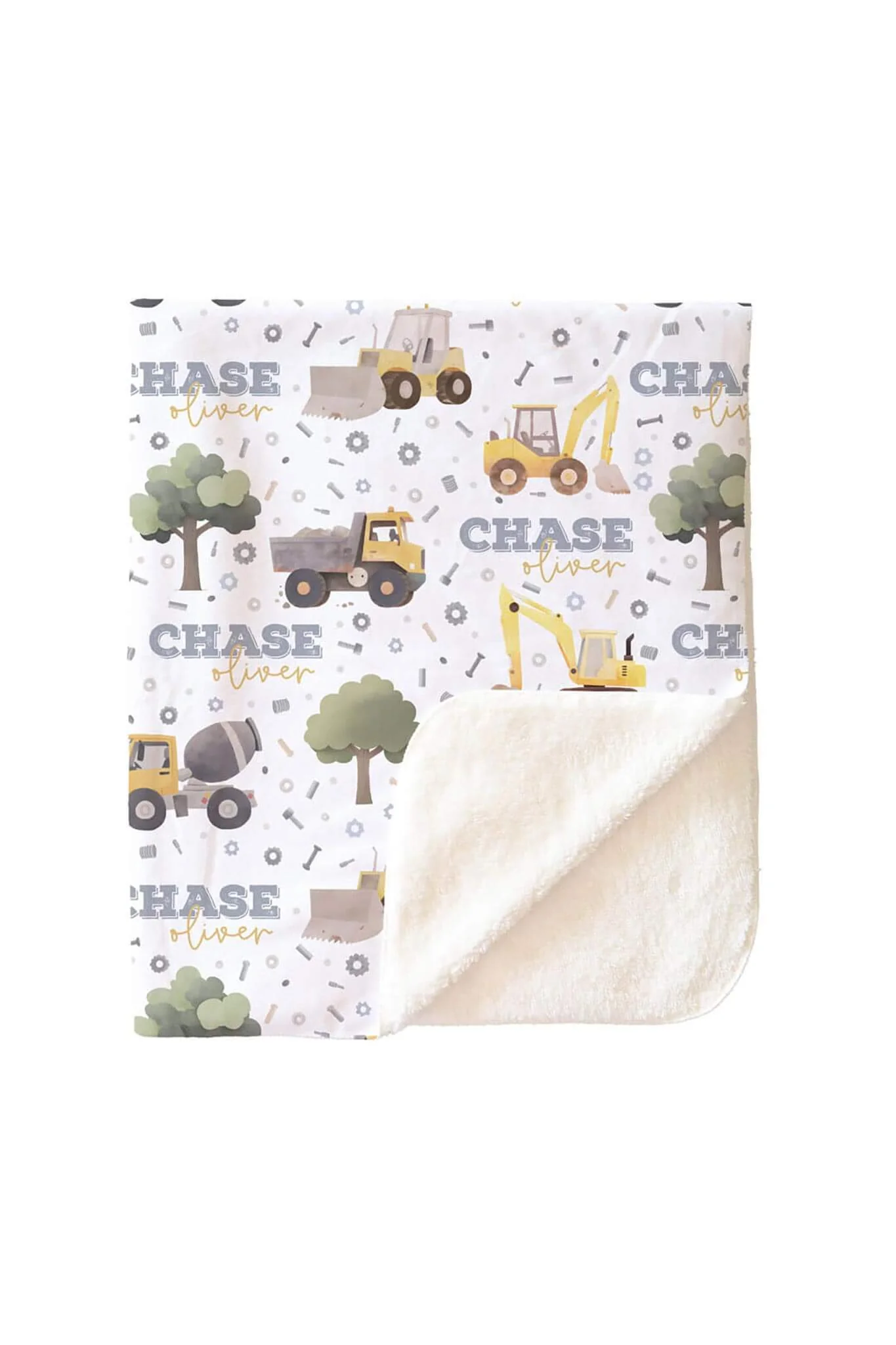 Nuts & Bolts Personalized Kids Blanket - Image 6
