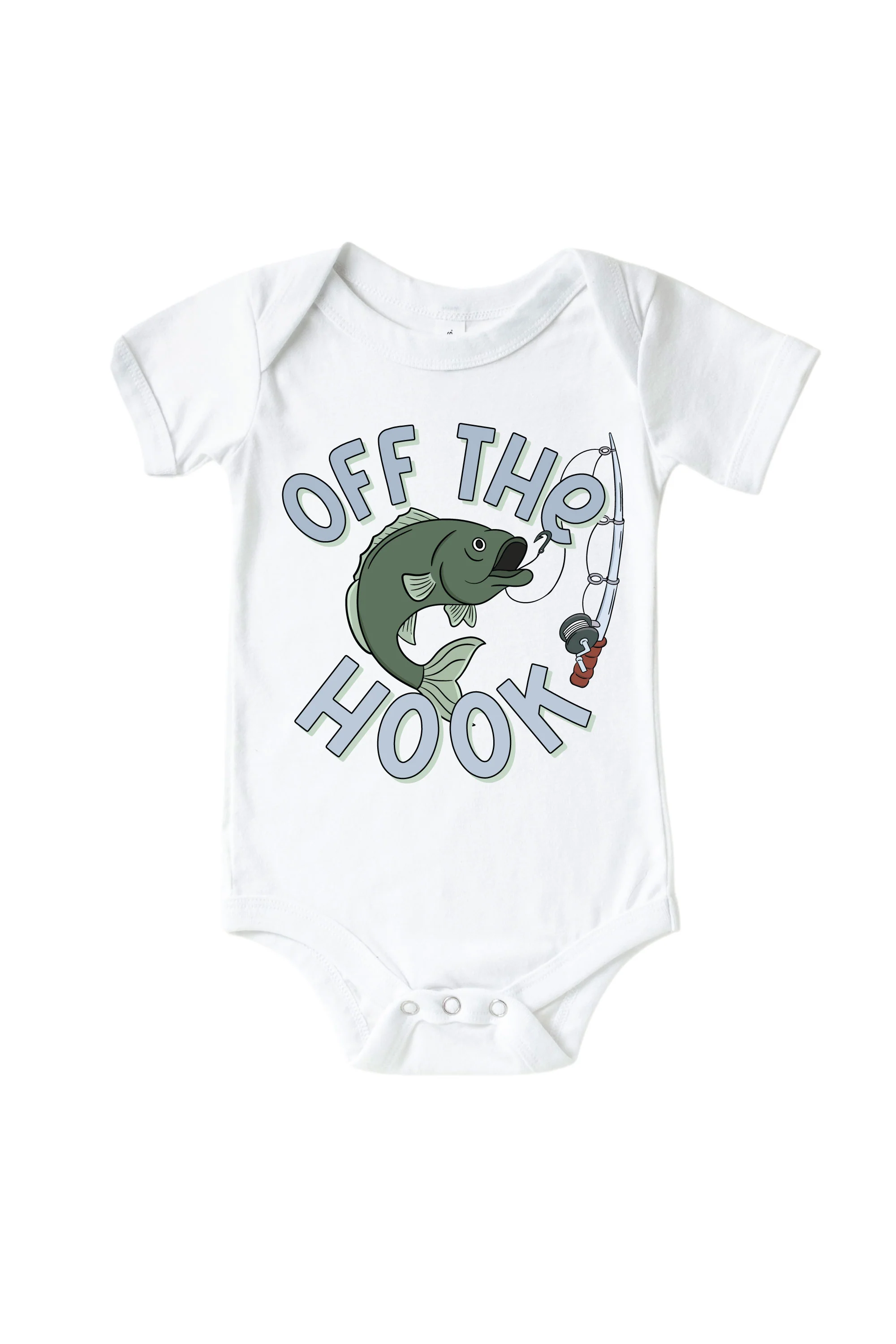 Off the Hook Graphic Bodysuit & Kids Tee | White - Image 2