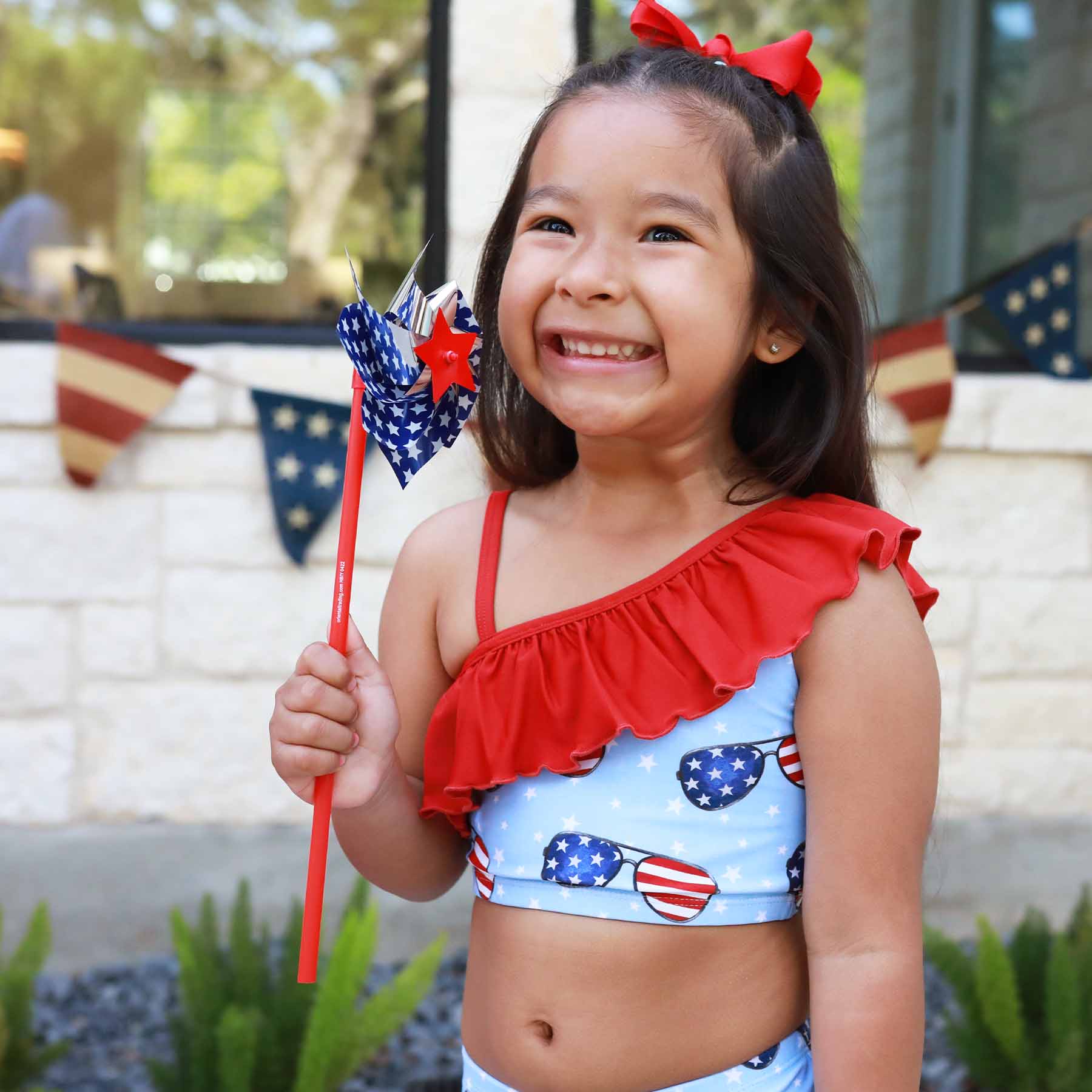 One Shoulder Ruffle Bikini | Patriotic Summer - Image 2