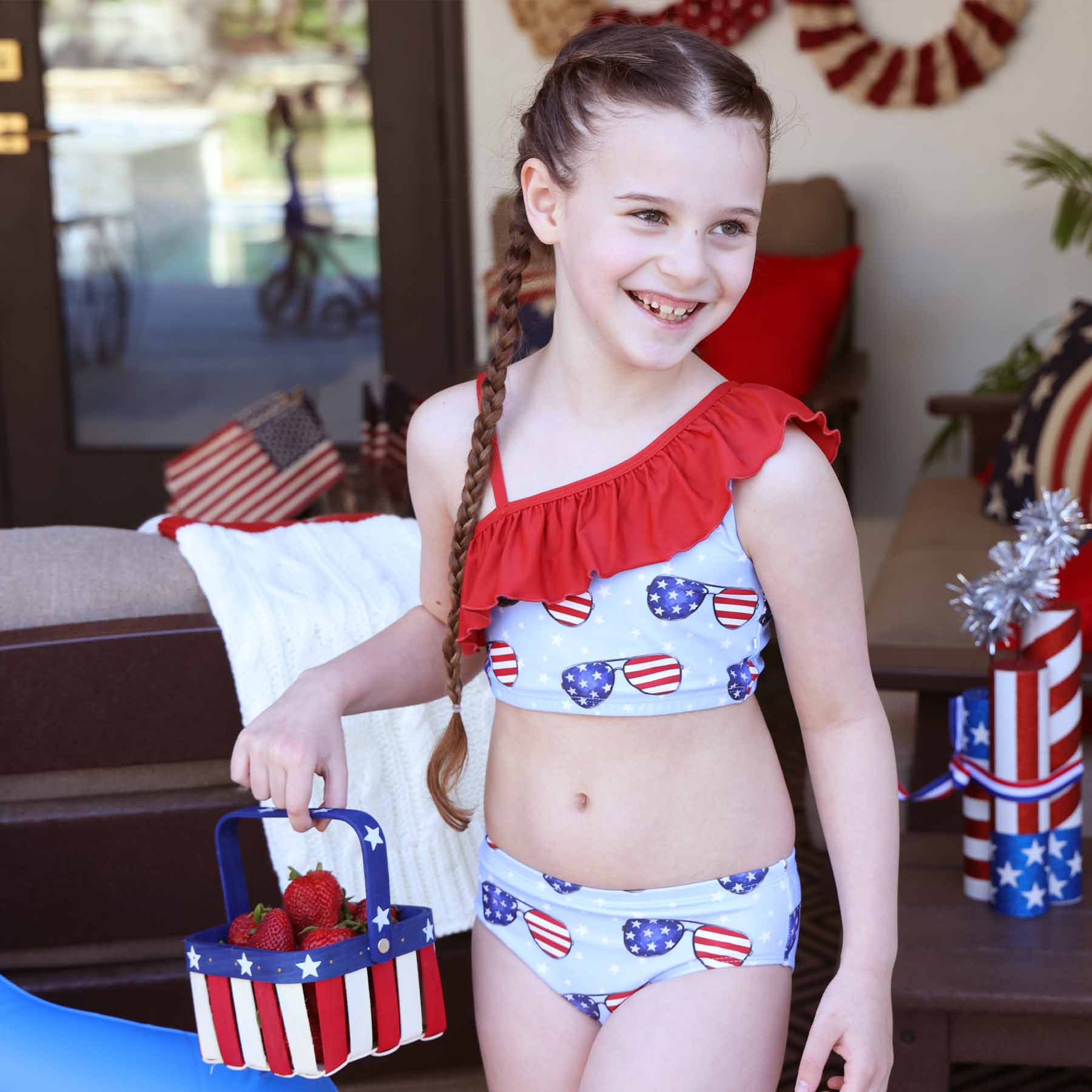 One Shoulder Ruffle Bikini | Patriotic Summer - Image 4