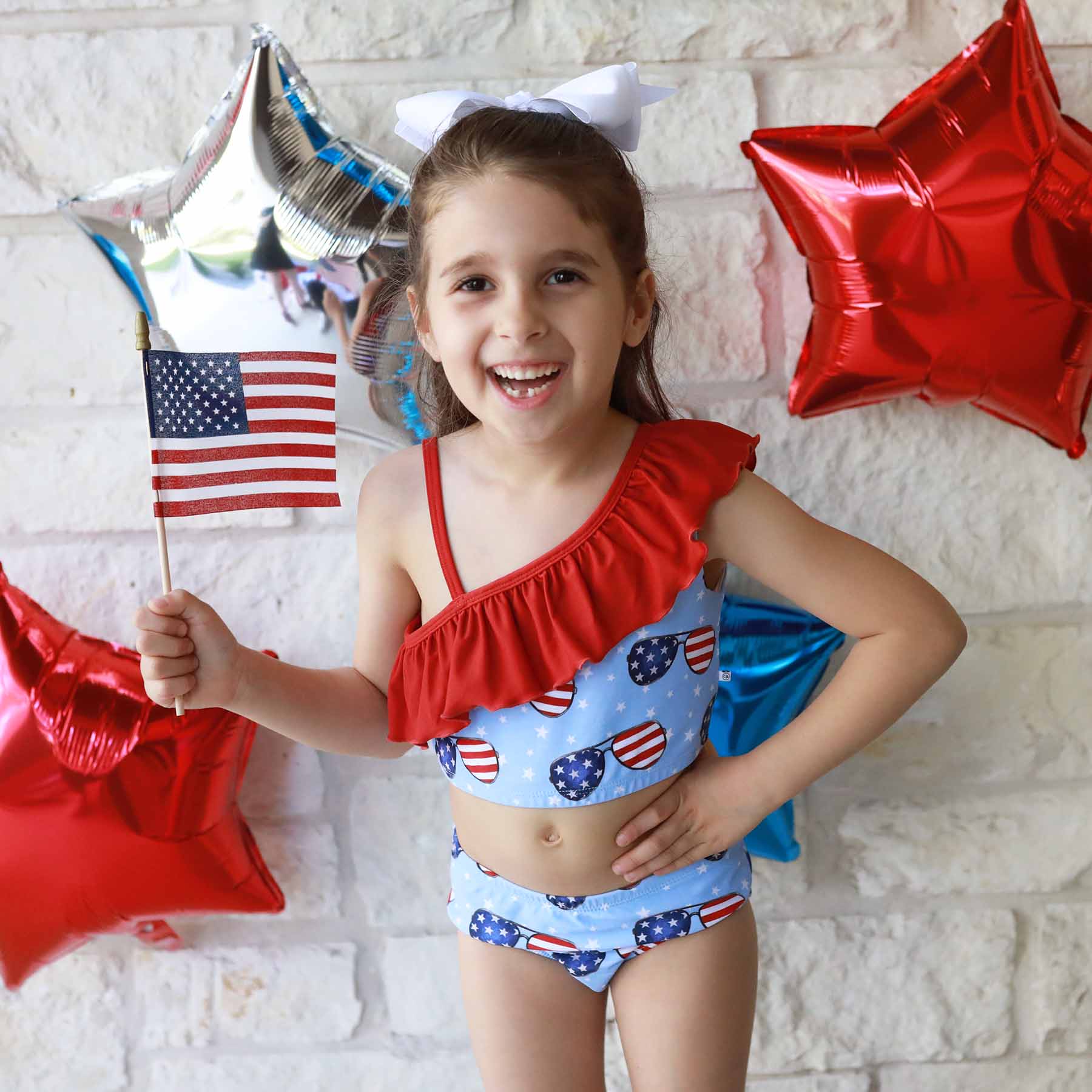 One Shoulder Ruffle Bikini | Patriotic Summer - Image 5