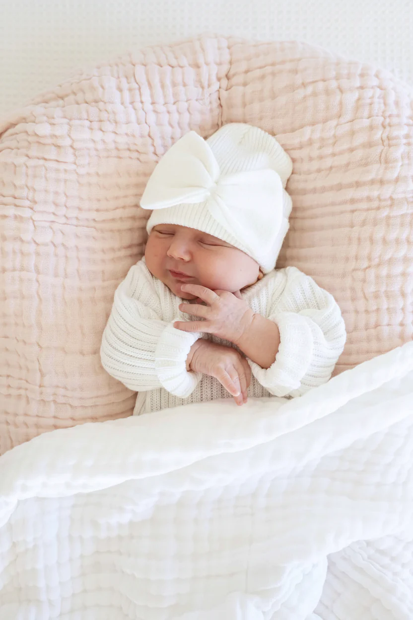 Organic Cotton Gauze Swaddle Blanket | Pearl - Image 3