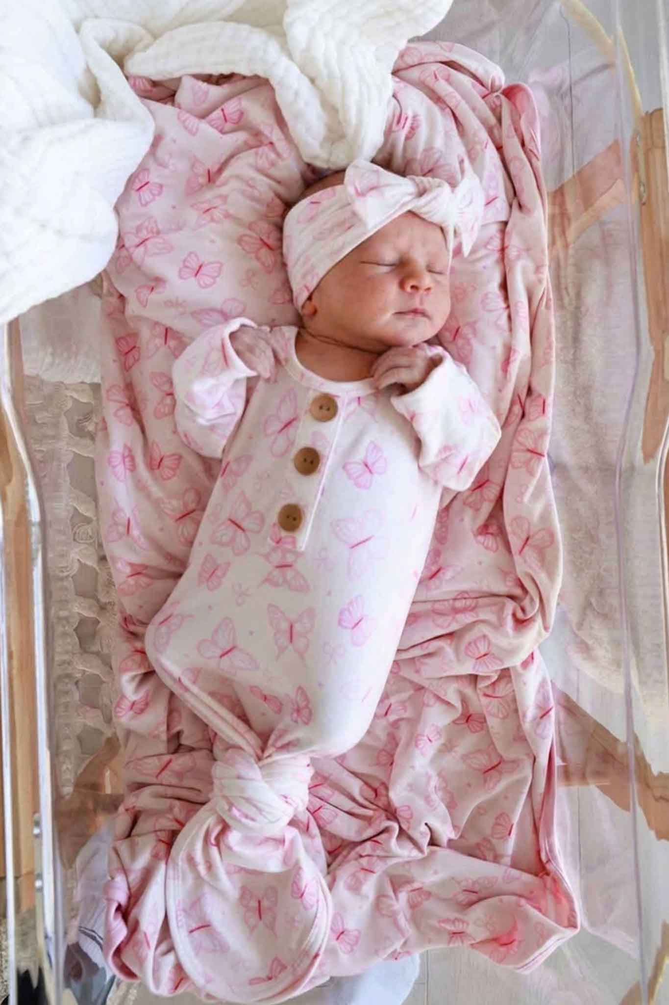 Oversized Swaddle Blanket | Blooming Butterflies - Image 3
