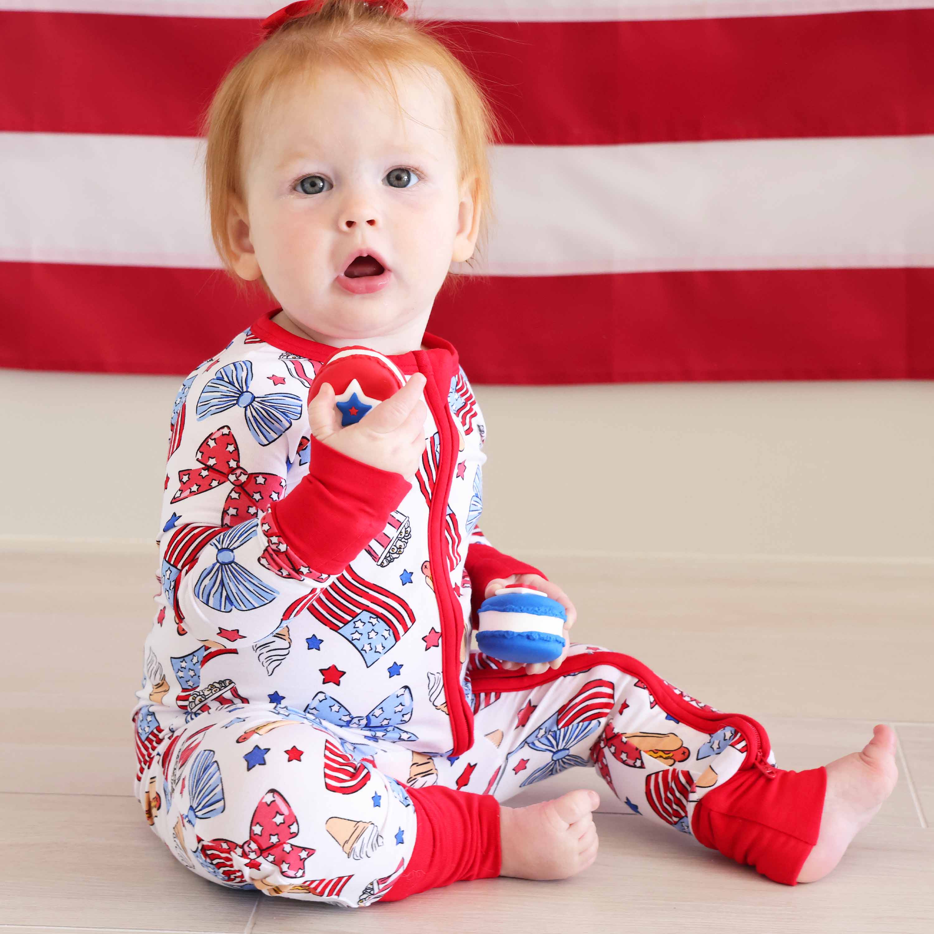 Party in the USA Convertible Zip Romper | Bows - Image 10