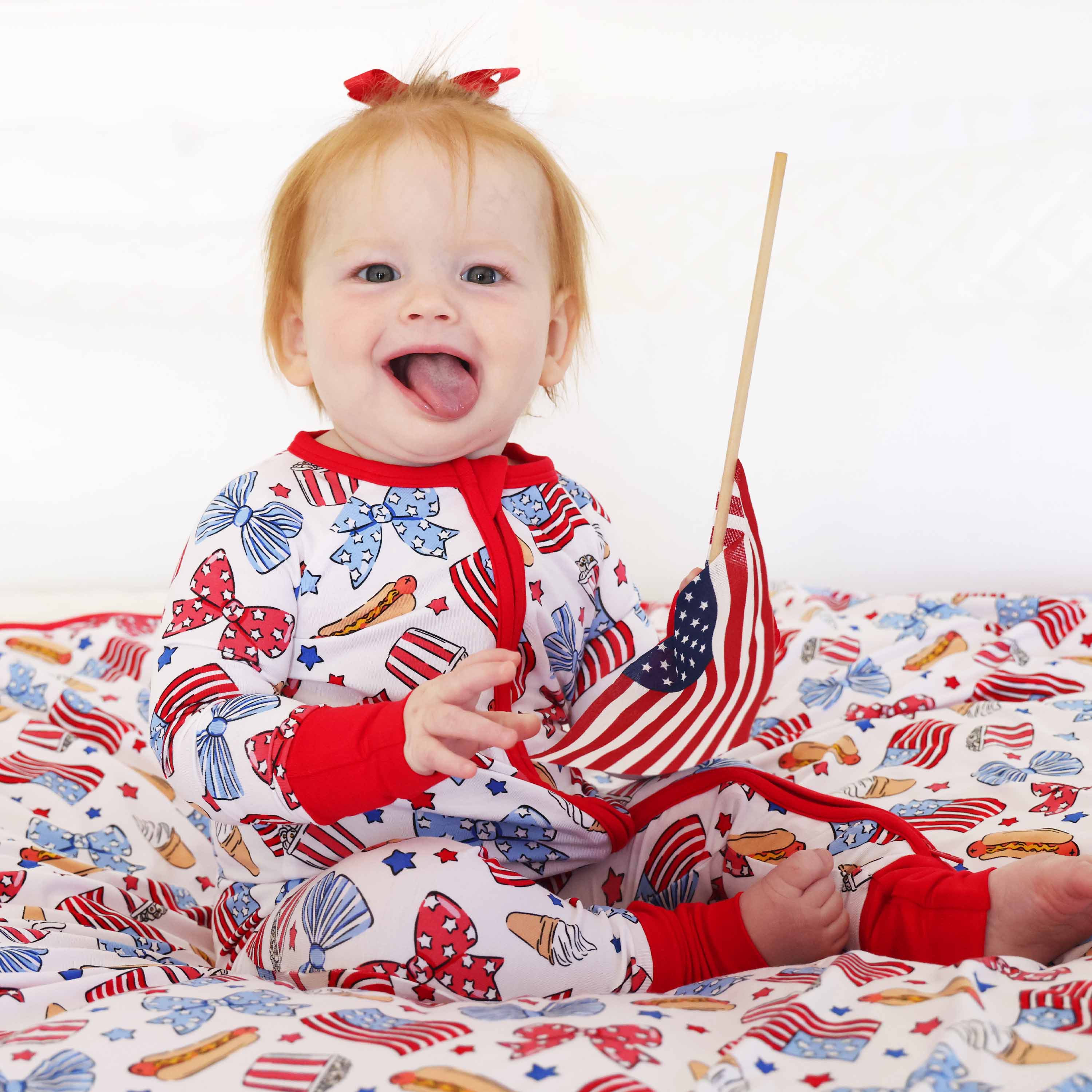 Party in the USA Convertible Zip Romper | Bows - Image 9