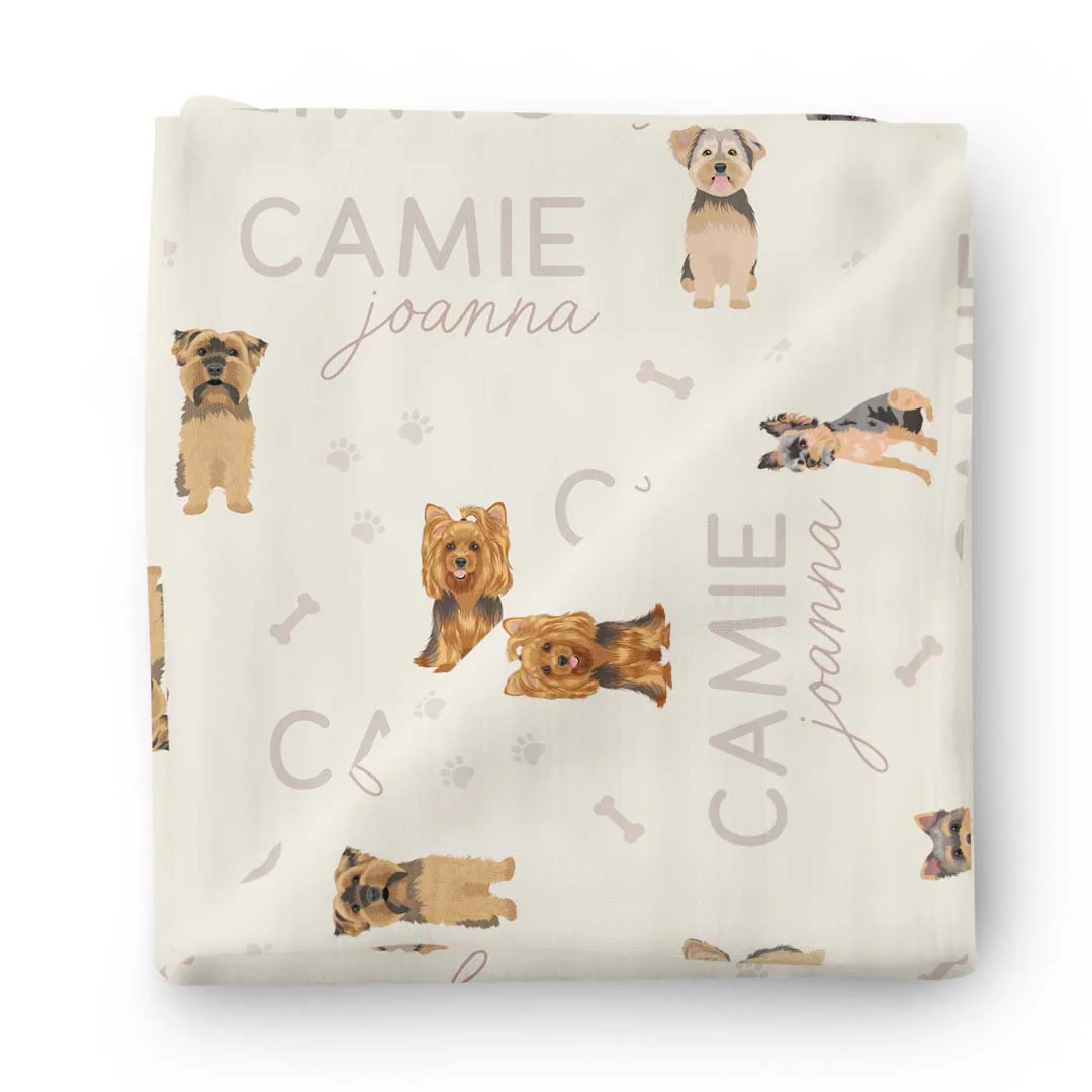 Personalized Baby Name Swaddle Blanket | Dog Breeds - Image 100