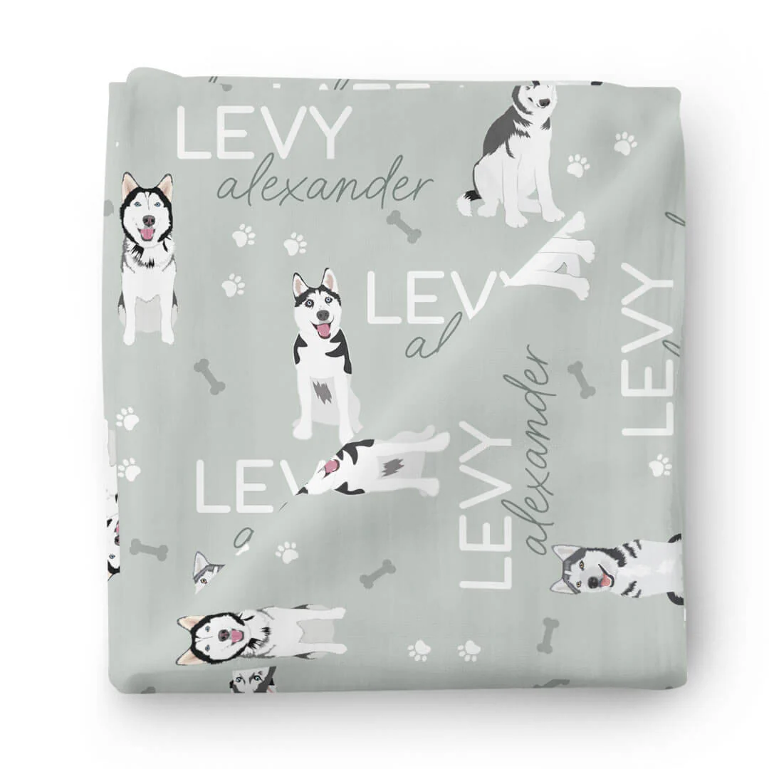 Personalized Baby Name Swaddle Blanket | Dog Breeds - Image 79