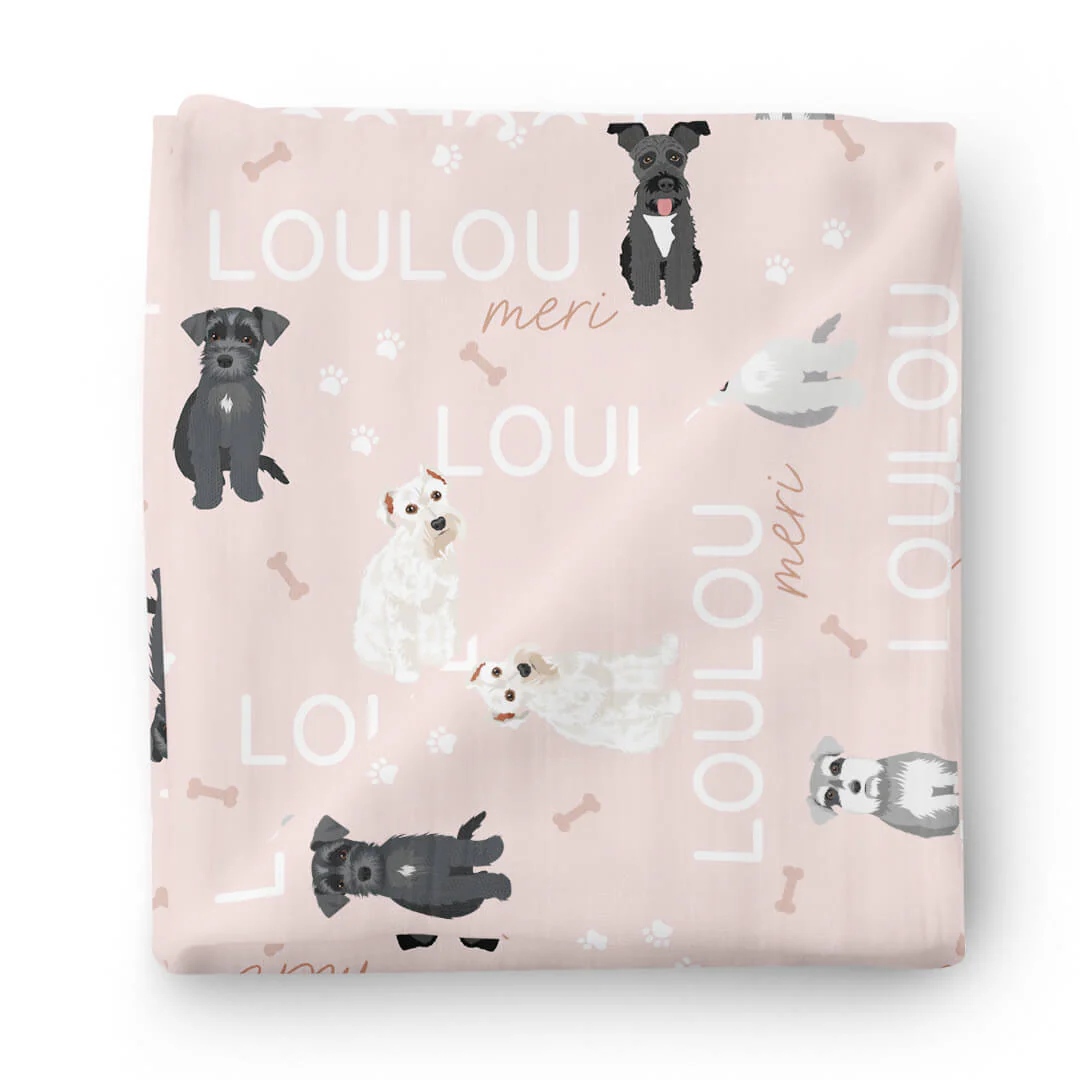 Personalized Baby Name Swaddle Blanket | Dog Breeds - Image 92