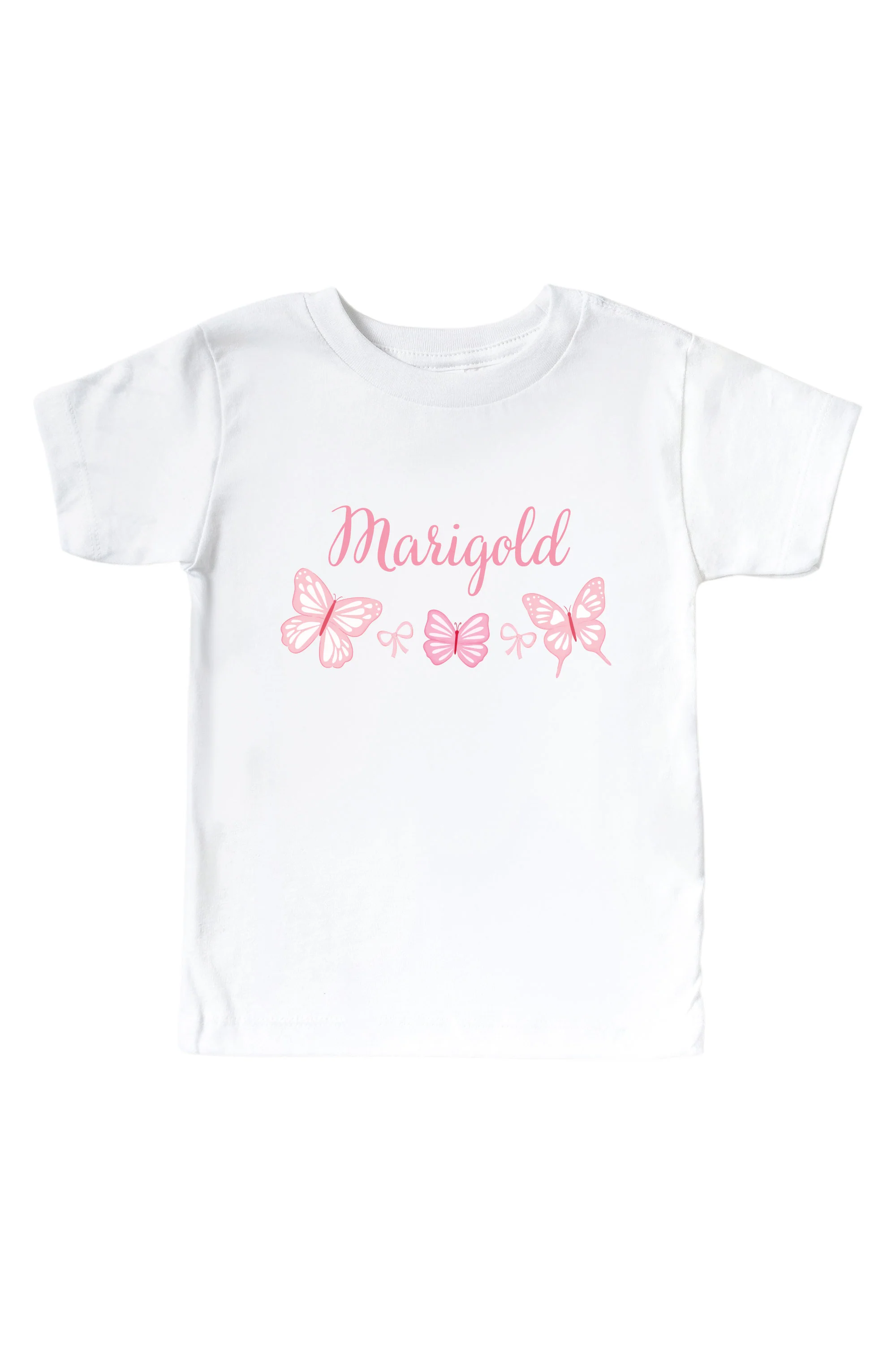 Personalized Blooming Butterflies Graphic Bodysuit & Kids Tee | White - Image 3