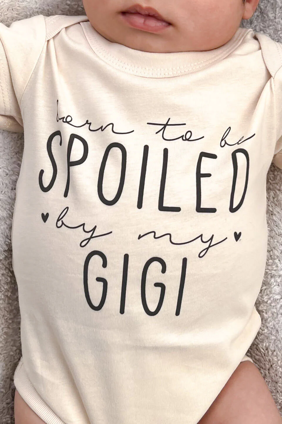 Personalized Born To Be Spoiled Graphic Bodysuit | Natural - Image 3