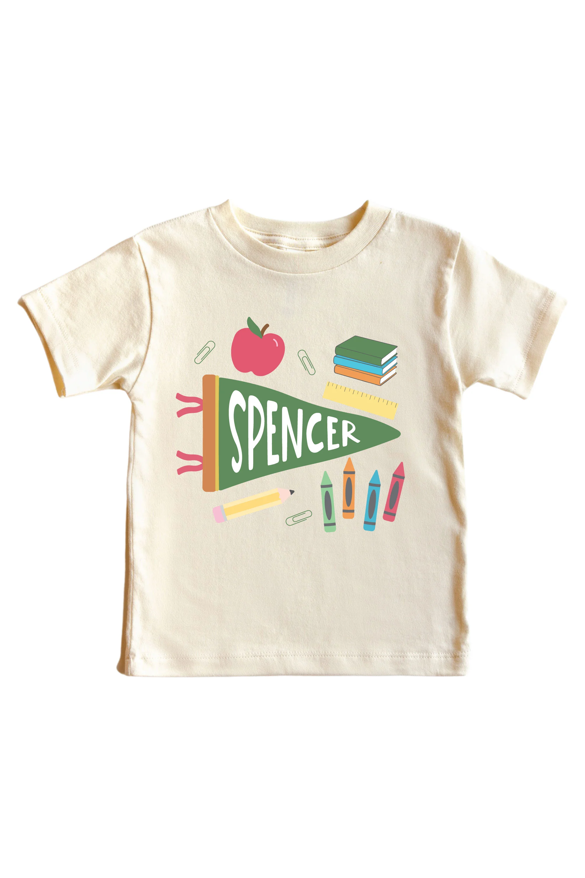 Personalized Flag Kids Graphic Tee | Natural - Image 3