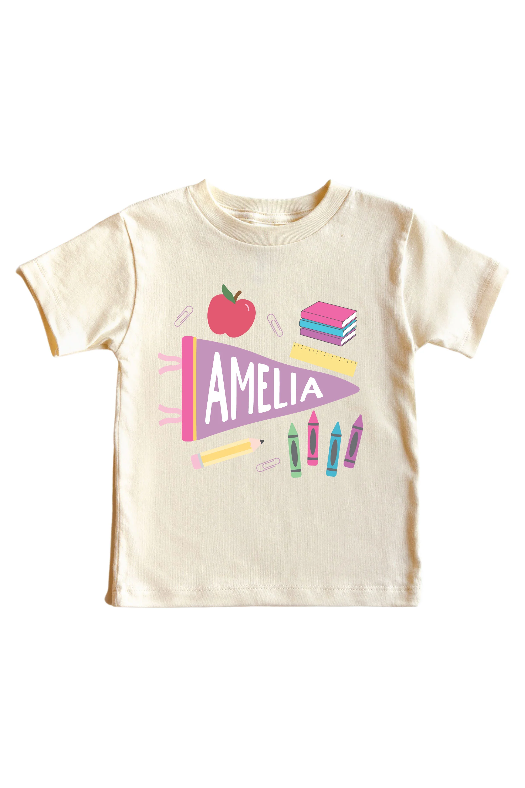 Personalized Flag Kids Graphic Tee | Natural - Image 8
