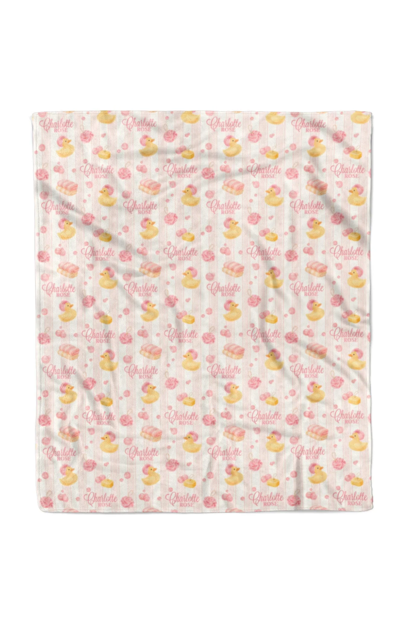 Personalized Kids Blanket | Bubble Duckies Pink - Image 5