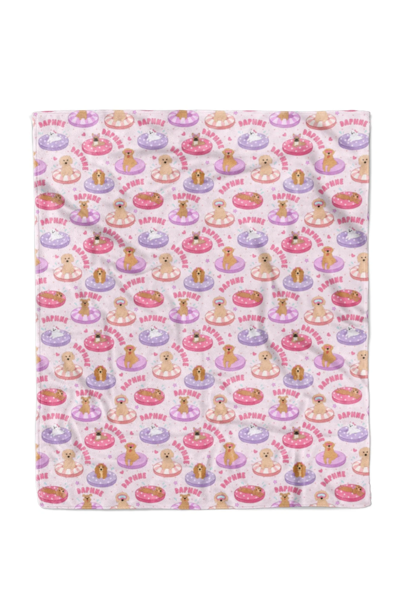 Personalized Kids Blanket | Poolside Pups Pink - Image 3