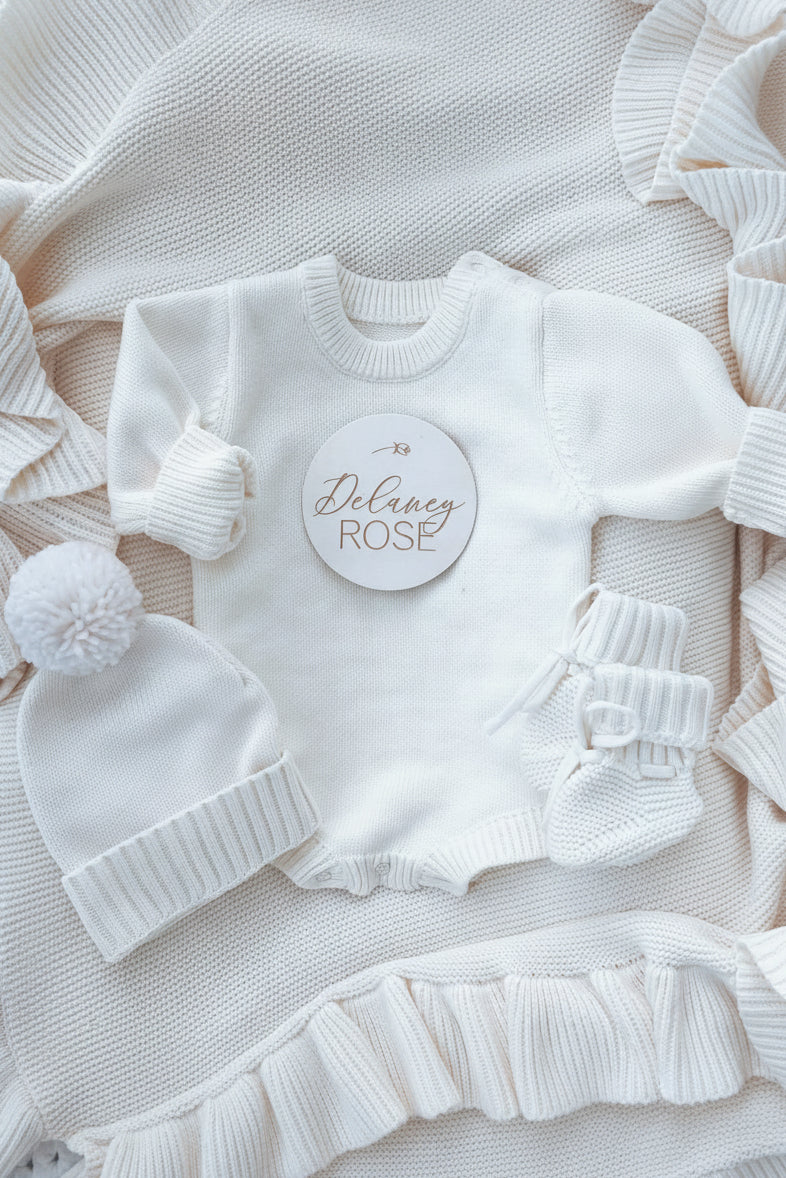 Personalized Printed Knit Sweater Bubble | Ivory - Image 3