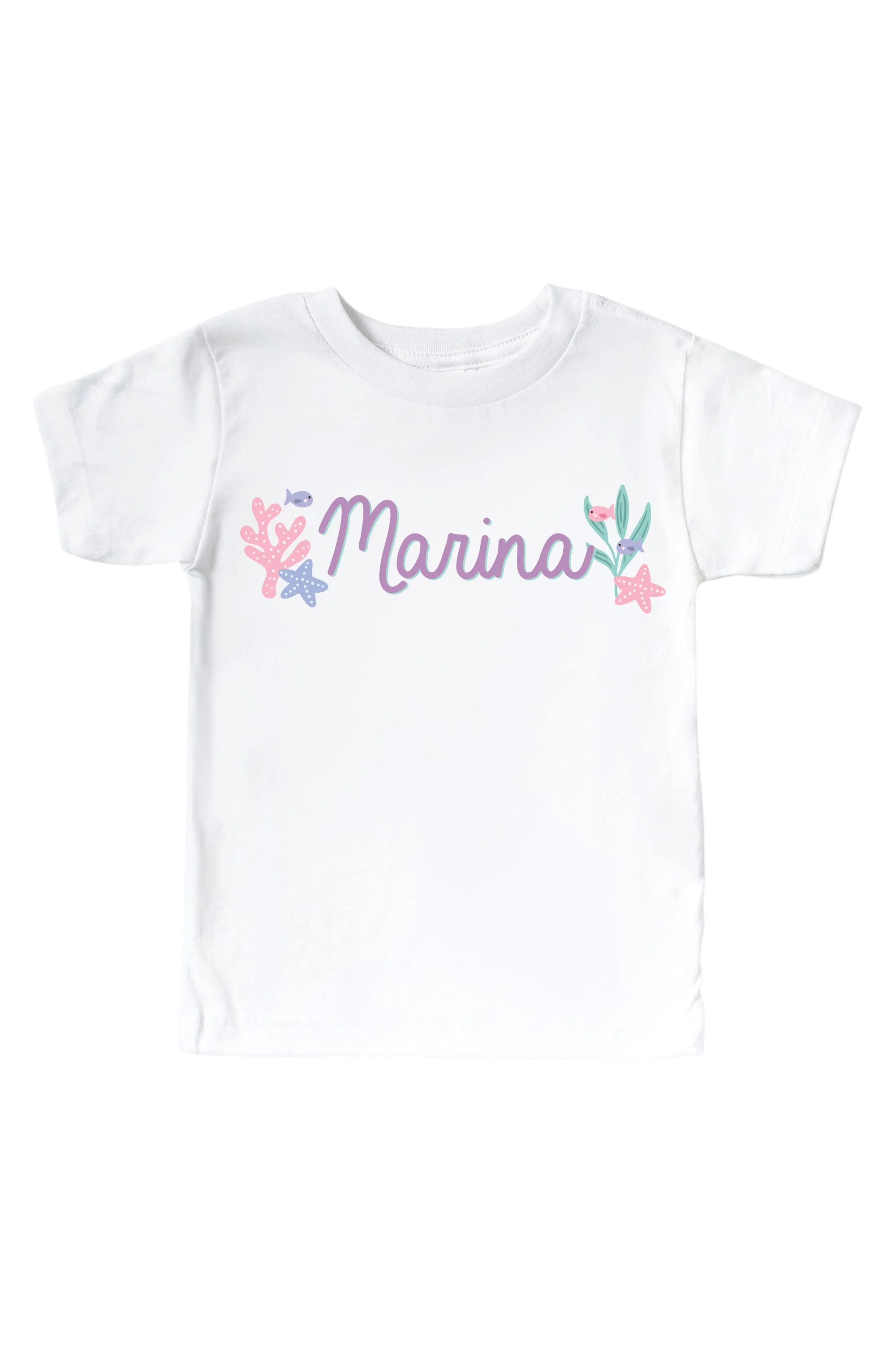 Personalized Let's Be Mermaids Graphic Bodysuit & Kids Tee | White - Image 3