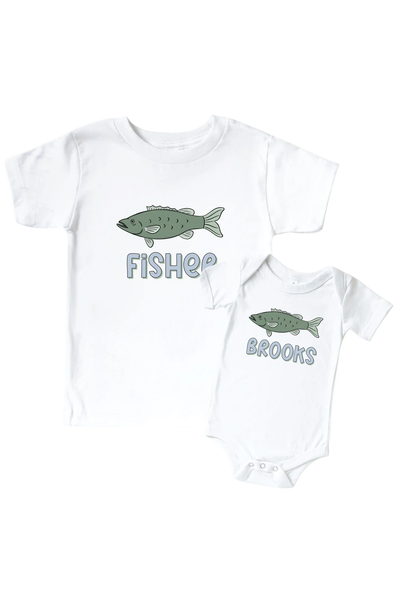 Personalized Off the Hook Graphic Bodysuit & Kids Tee | White