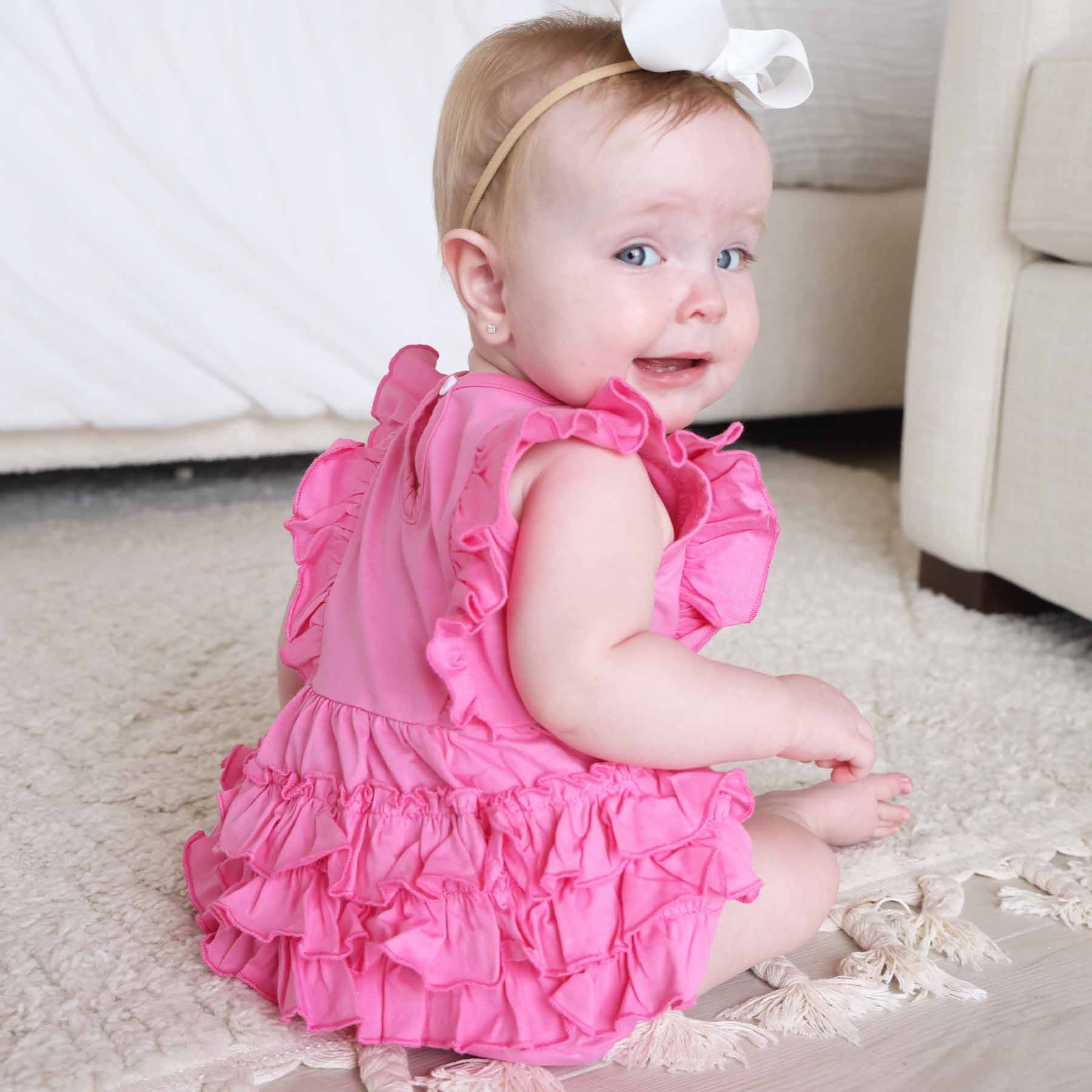 Embroidered Sleeveless Ruffle Bubble Romper - Image 14
