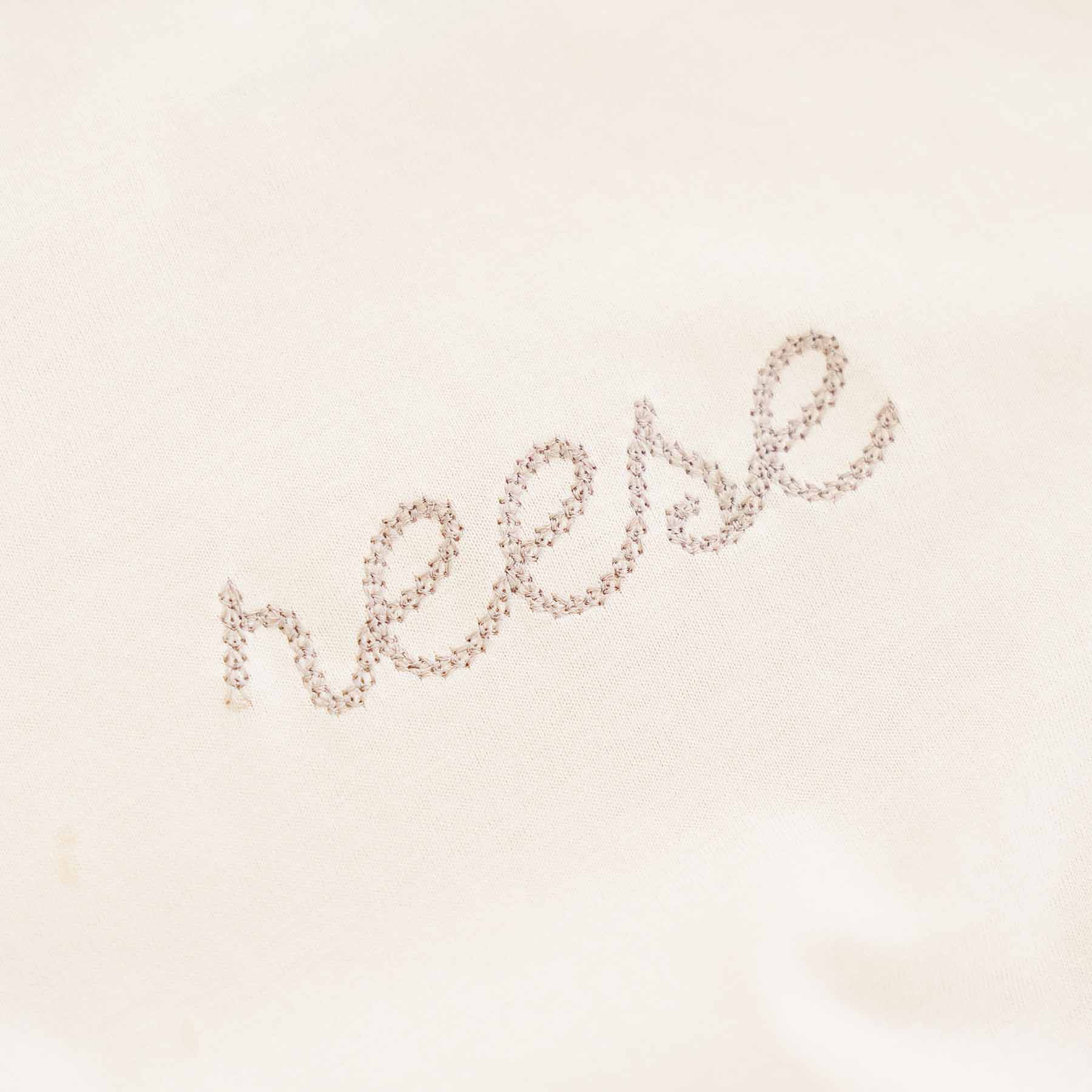 Embroidered Stitched Long Sleeve Bubble Romper | Natural - Image 20